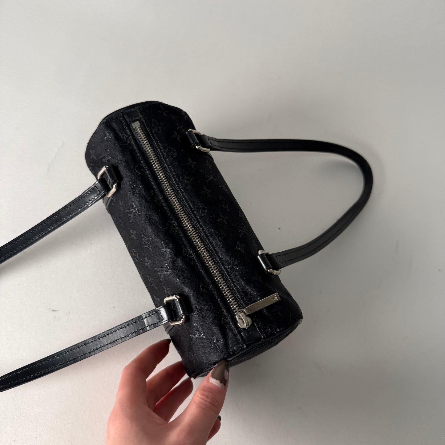 Rare Louis Vuitton Satin Black Monogram Mini Papillon Bag