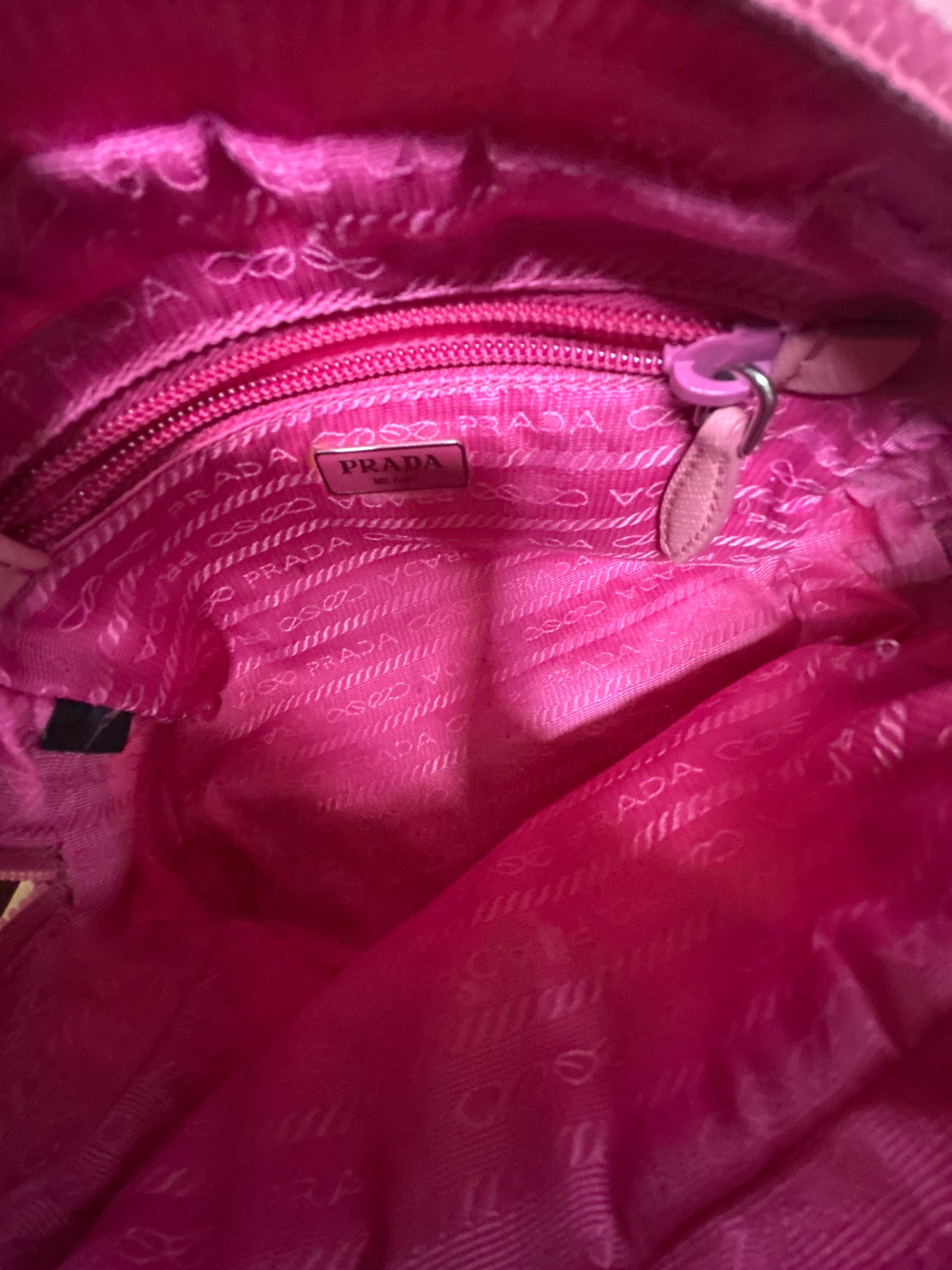 Prada Pink Nylon Elephant Pouch