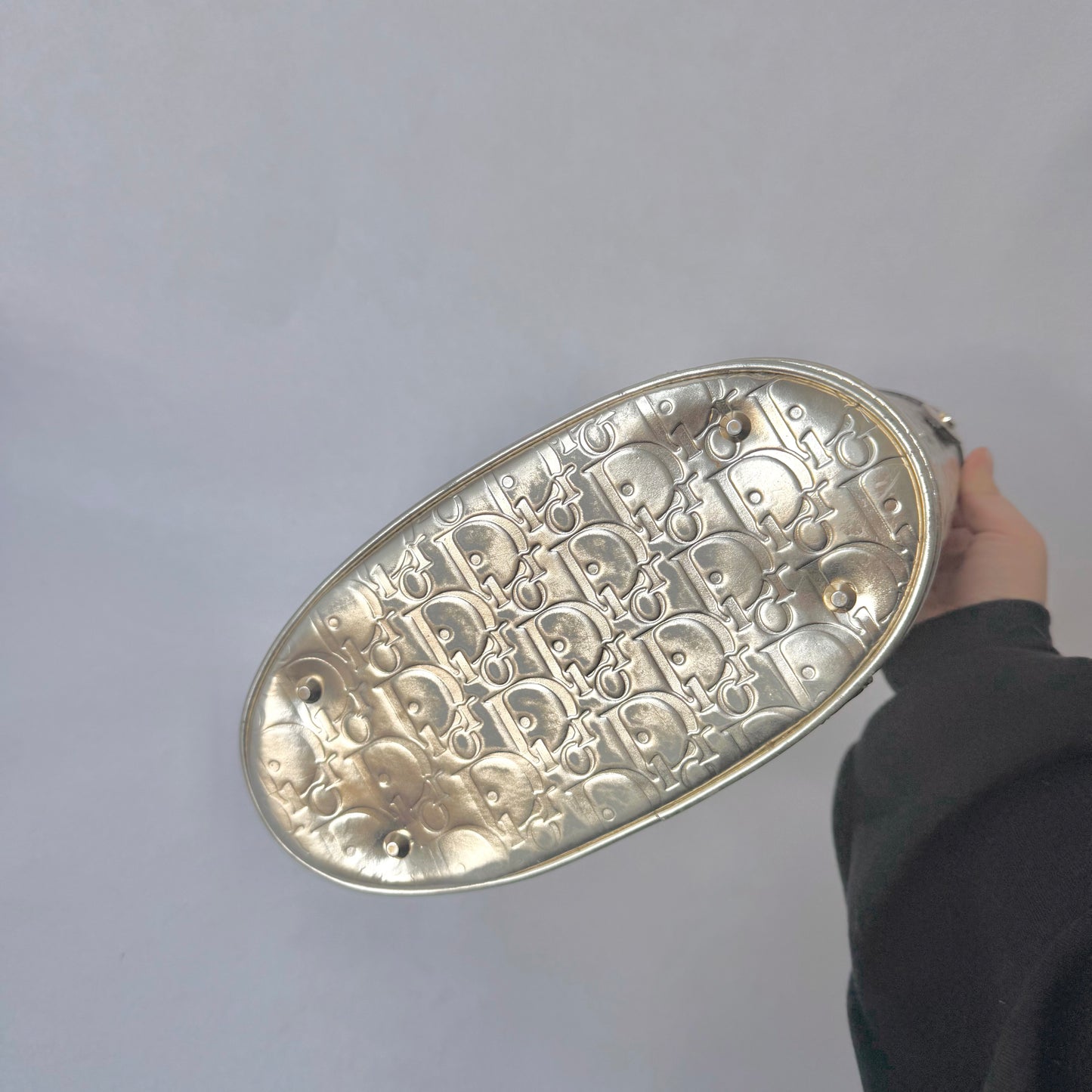 Christian Dior Gold Oblique Monogram Metallic Patent Leather Ultimate Tote