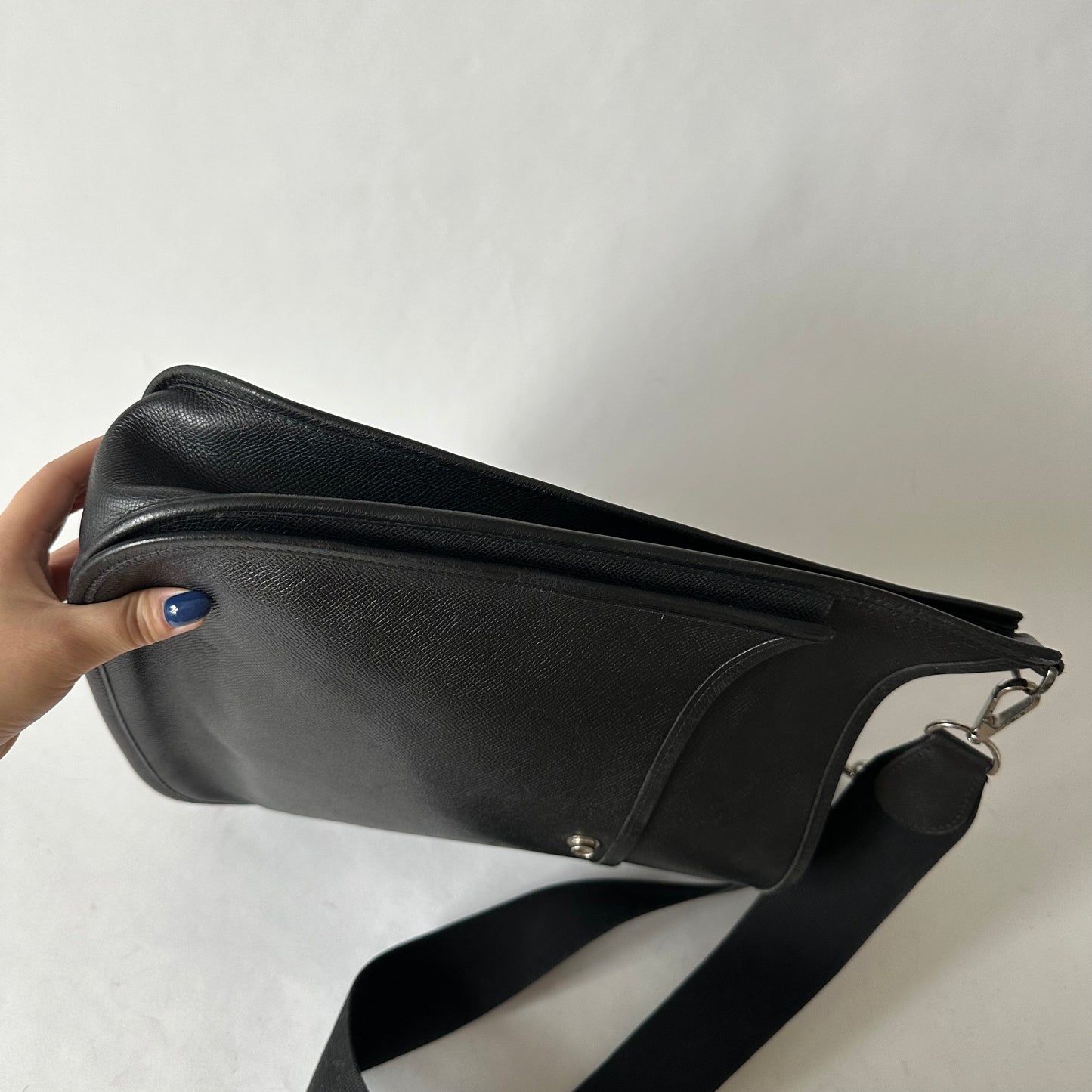 Hermes Black Epsom Leather Evelyne II GM Crossbody Bag