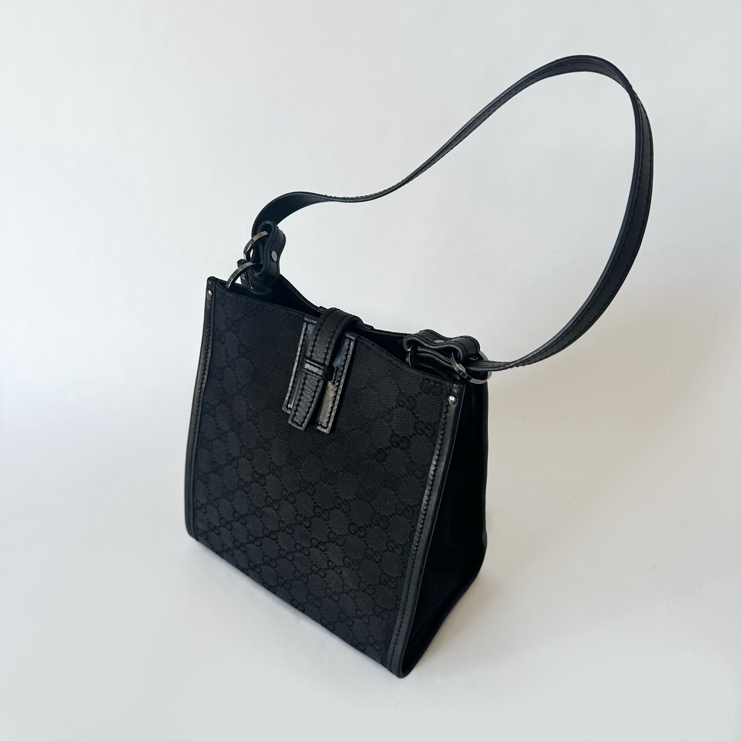 Gucci Black Canvas Shoulder Bag