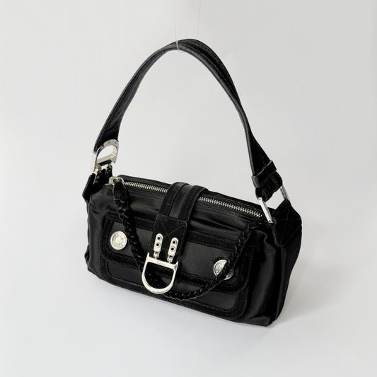 NEW Christian Dior Black Mini Satin Flight Bag