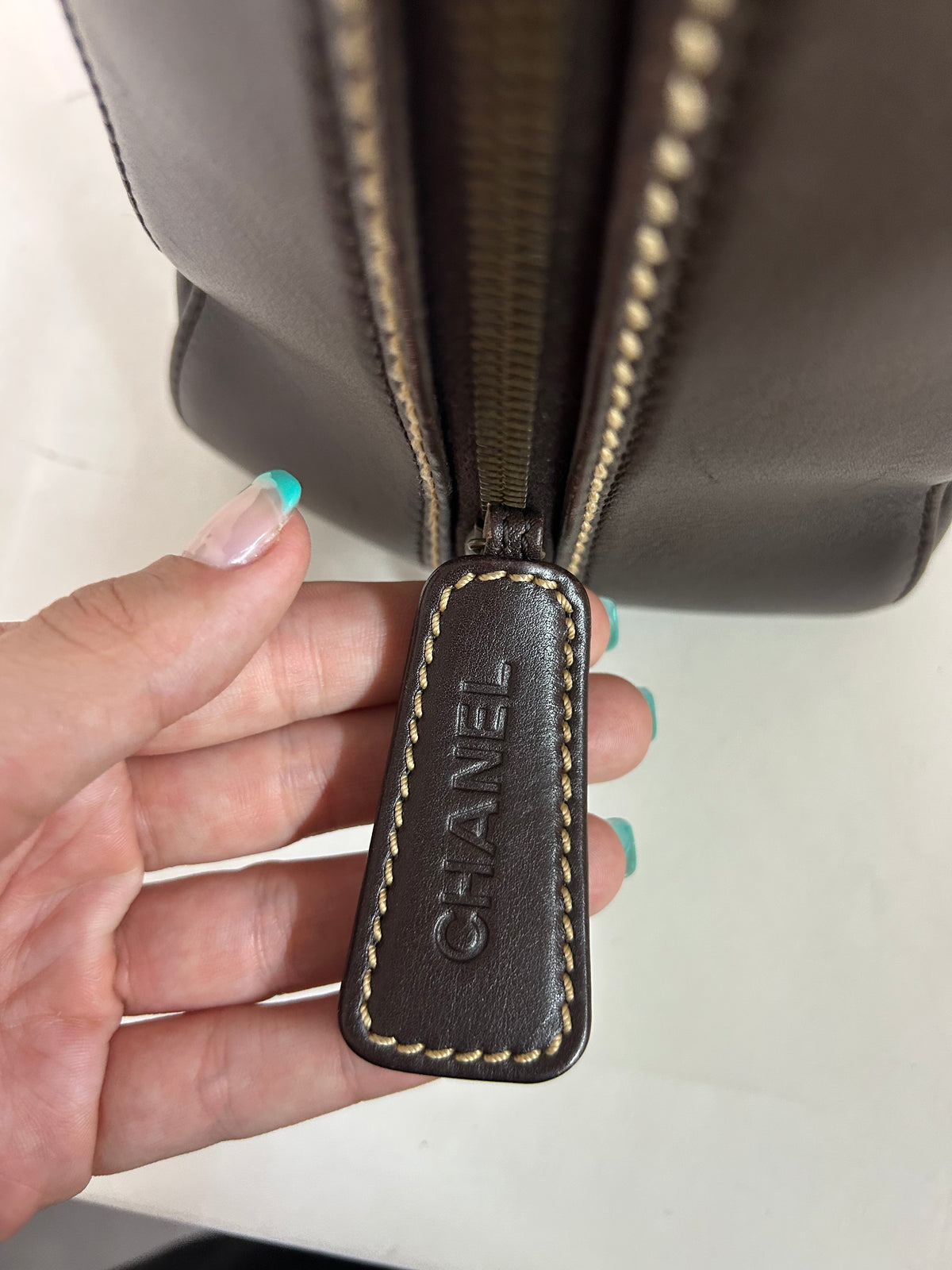 Chanel Brown Leather Wildstitch Tote Bag