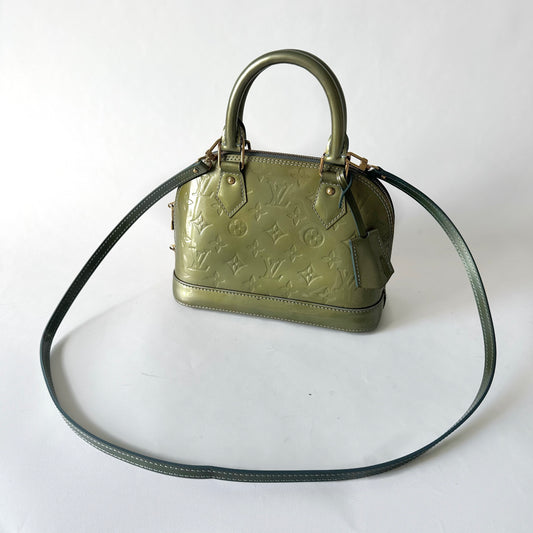 Louis Vuitton Green Vert Vernis Monogram Alma BB
