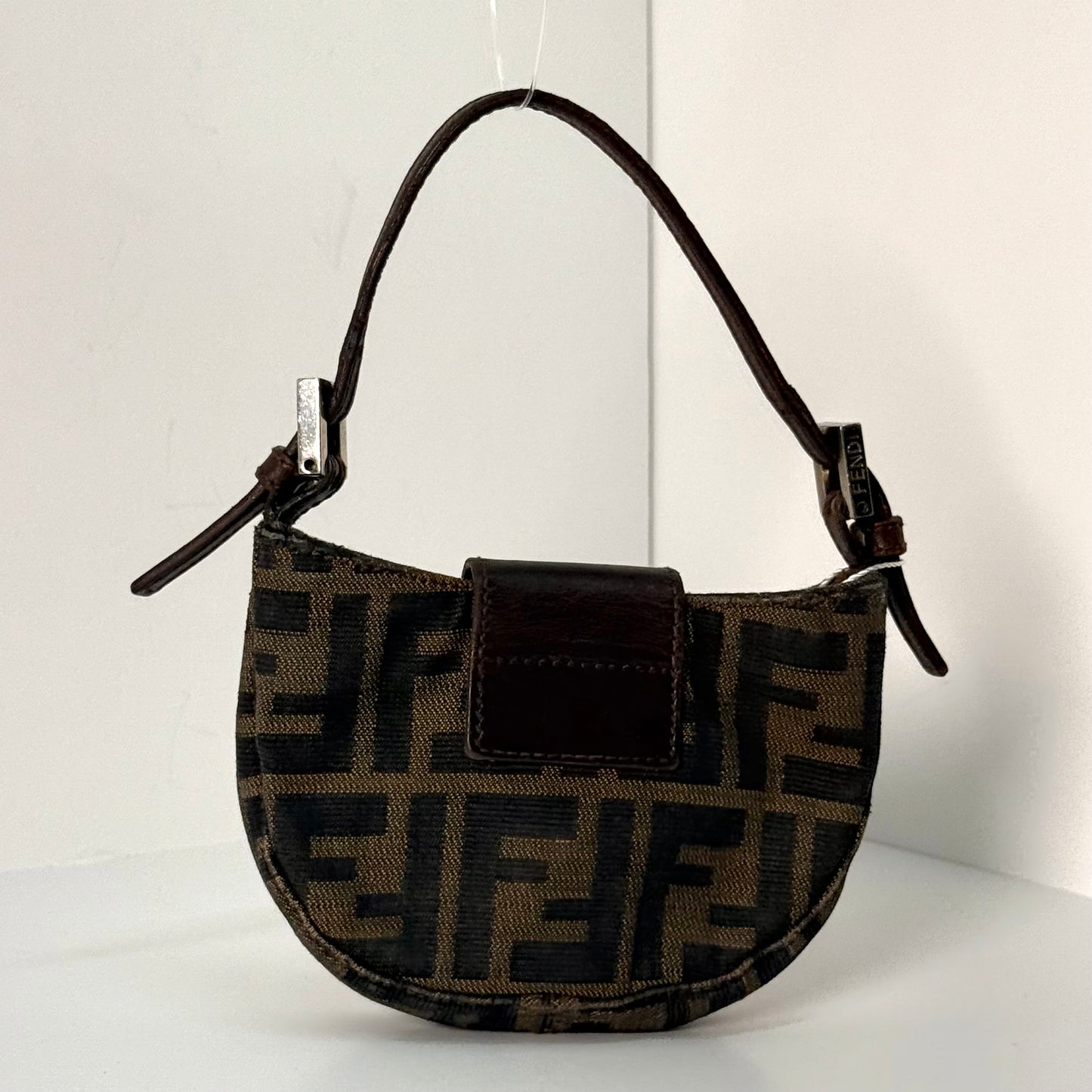 Fendi Brown Zucca Mini Croissant
