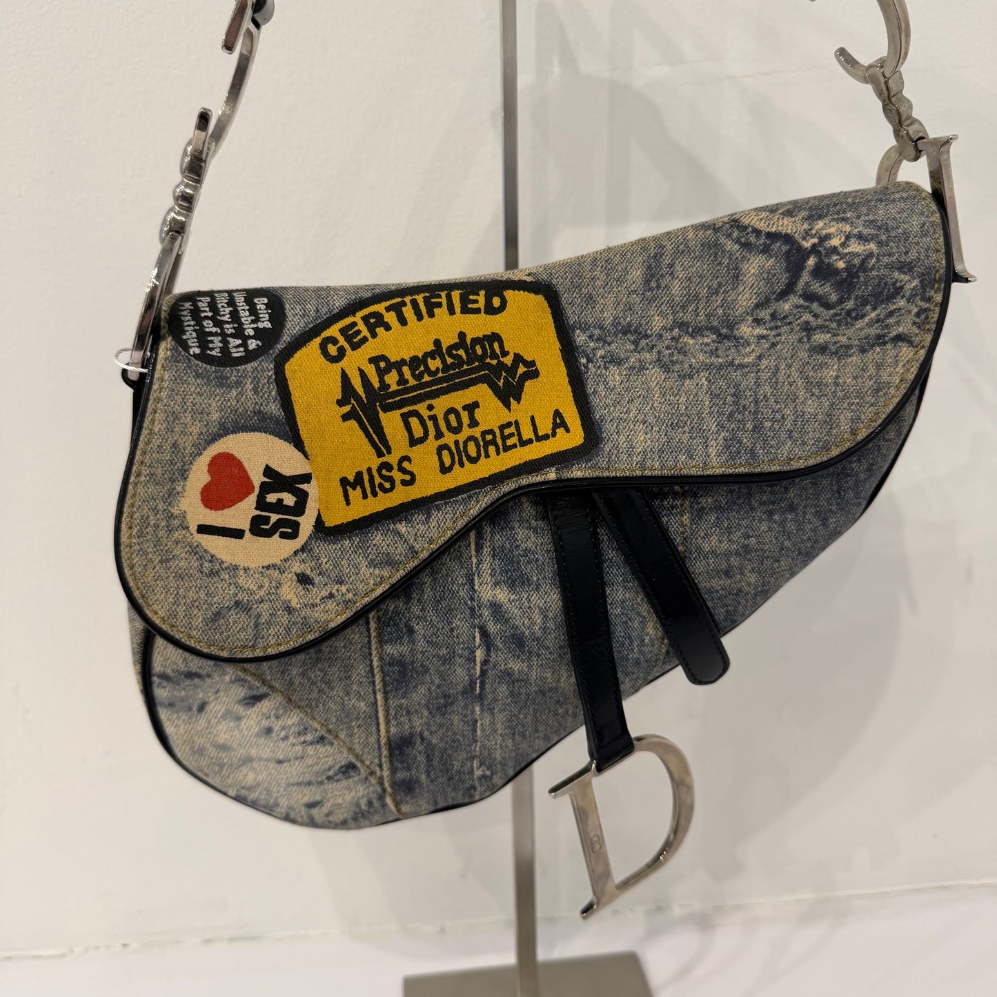 Christian Dior Denim Miss Diorella Saddle Bag
