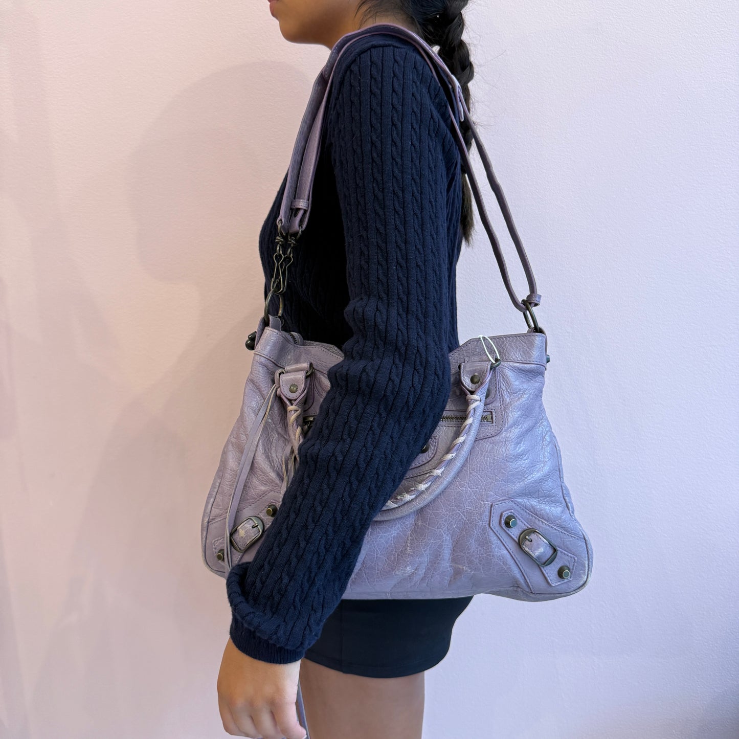 Balenciaga Lilac Purple Town City Bag