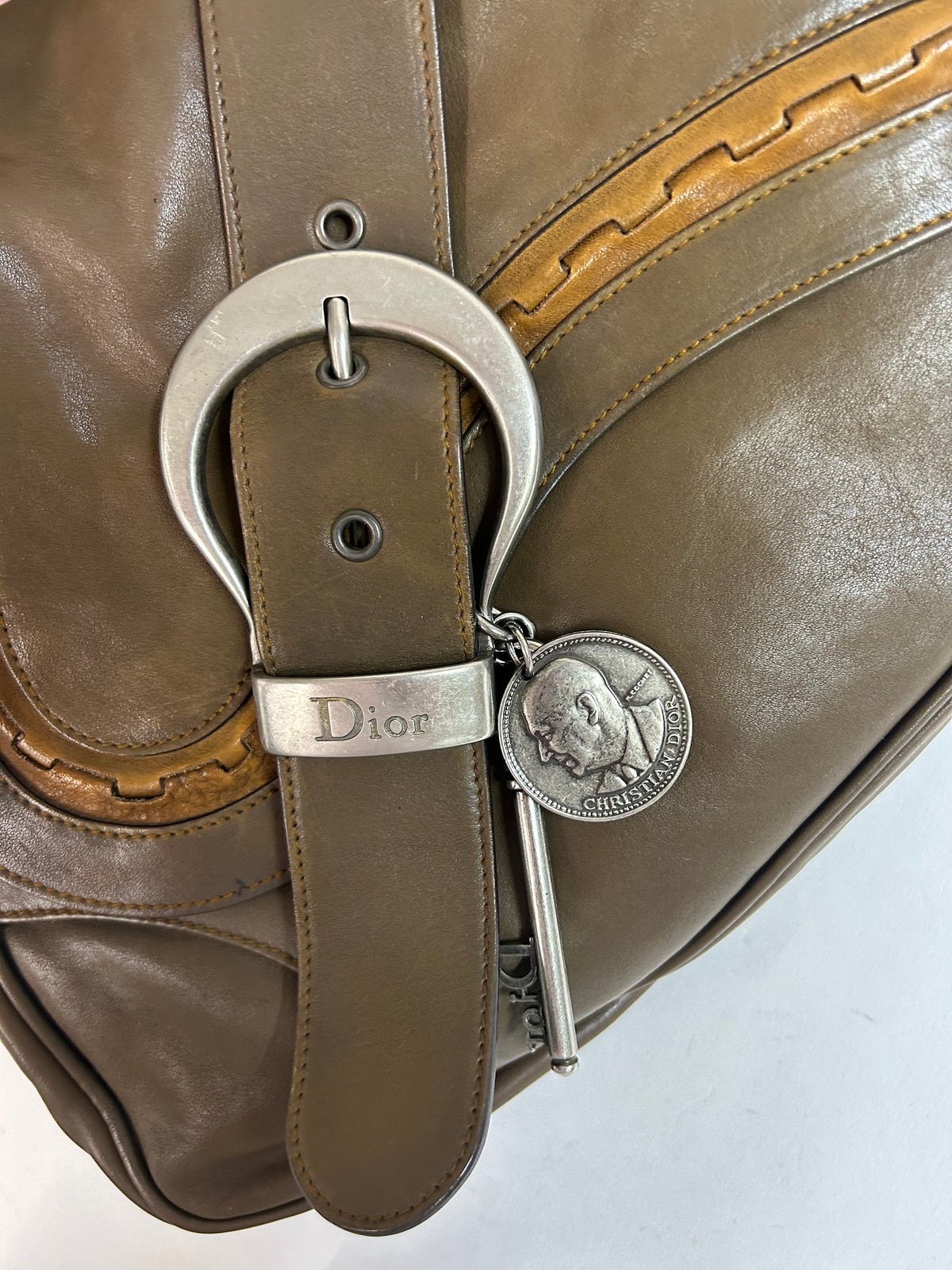 Christian Dior Brown Leather Gaucho Shoulder Bag