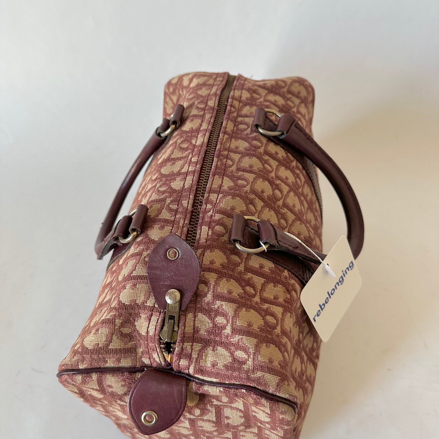Christian Dior Maroon Red Trotter Boston Bag