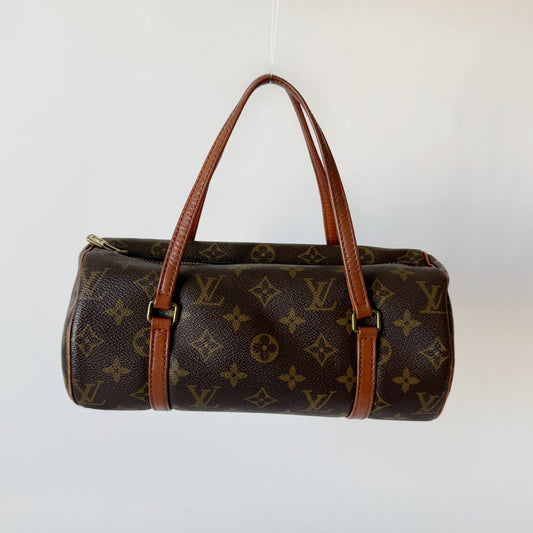 (Copy) Louis Vuitton Brown Monogram Papillon 26 Barrel Bag