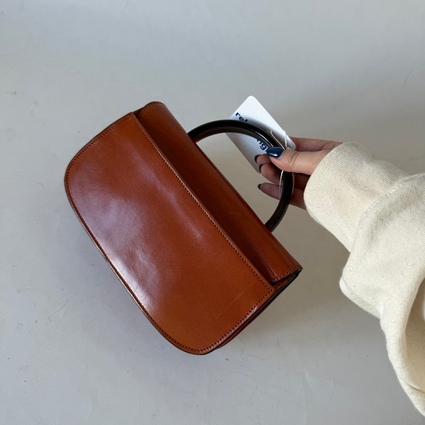 Prada Brown Leather Top Handle Bag