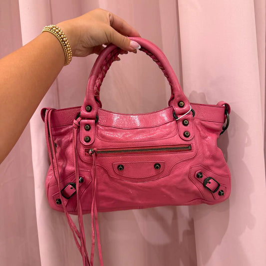 Balenciaga Pink First City Bag