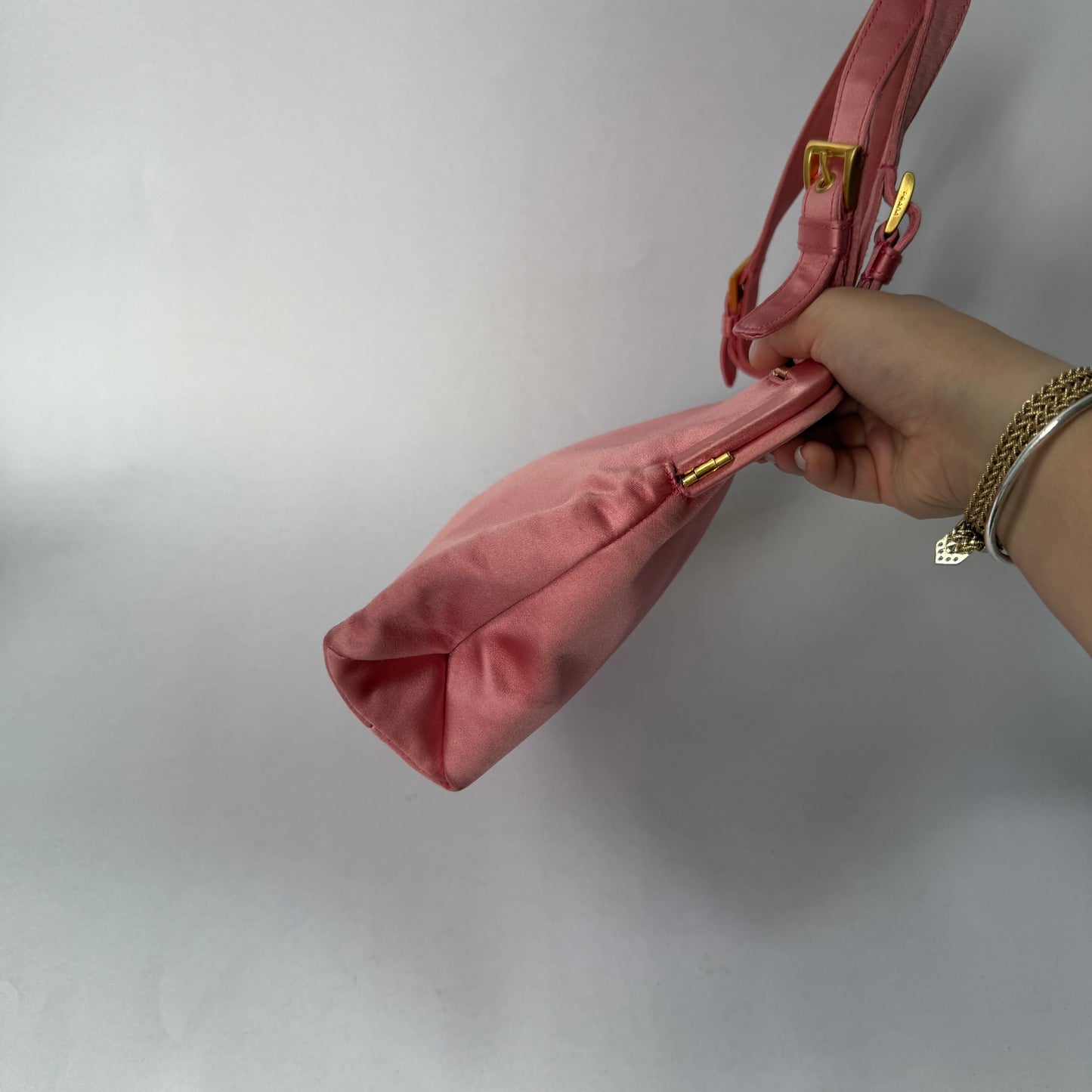 Prada Pink Satin Shoulder Bag