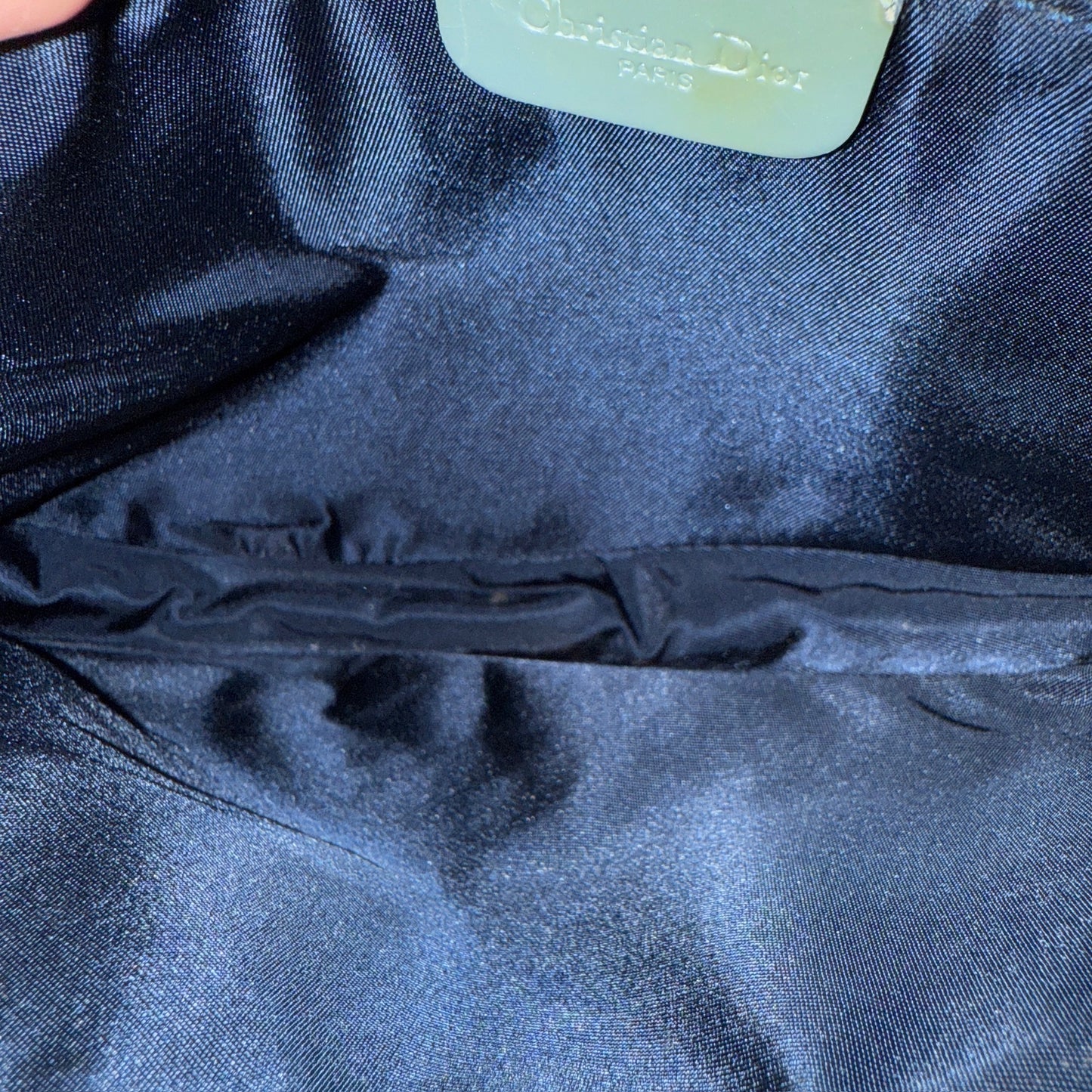 Christian Dior Blue Lizard Saddle Pochette Shoulder Bag