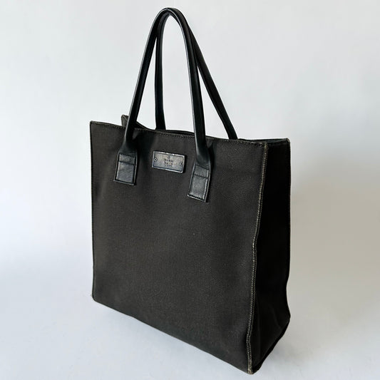 Gucci Black Denim Work Shoulder Tote Bag