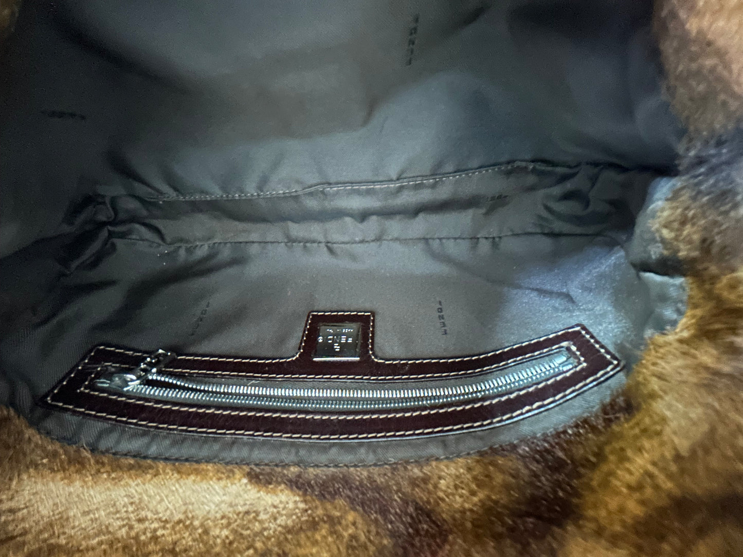 Fendi Brown Ponyhair Baguette Shoulder Bag