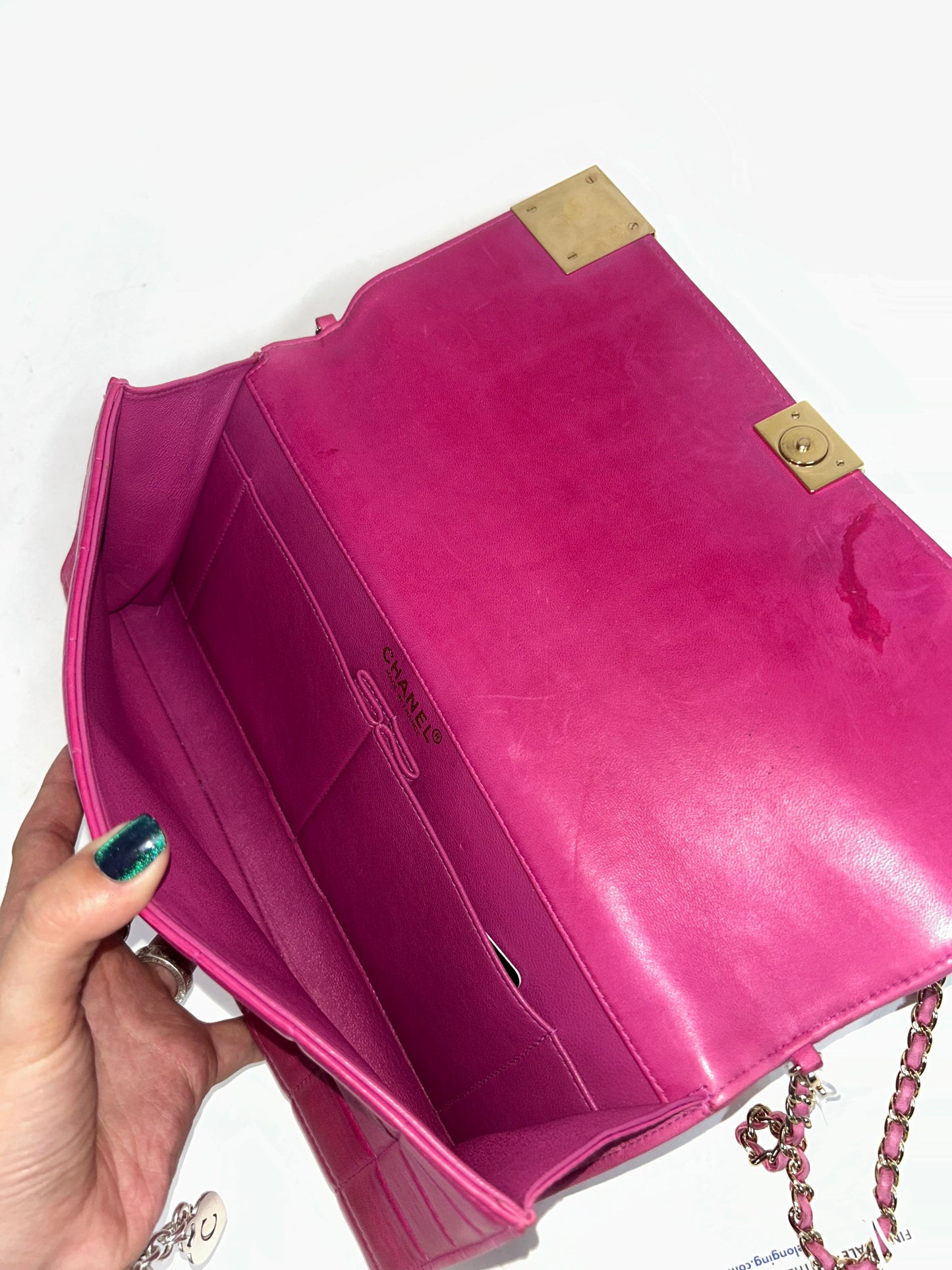 Chanel Pink Lambskin Leather Chocolate Bar Shoulder Bag