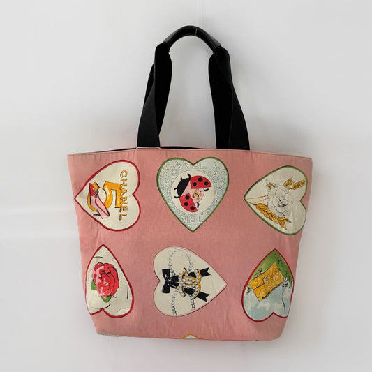 Chanel Valentines Day Cotton Tote Shoulder Bag