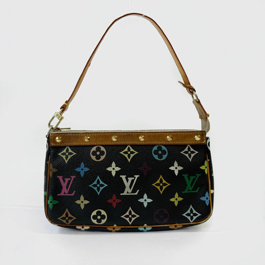 Louis Vuitton Black Multicolored Monogram Murakami Pochette