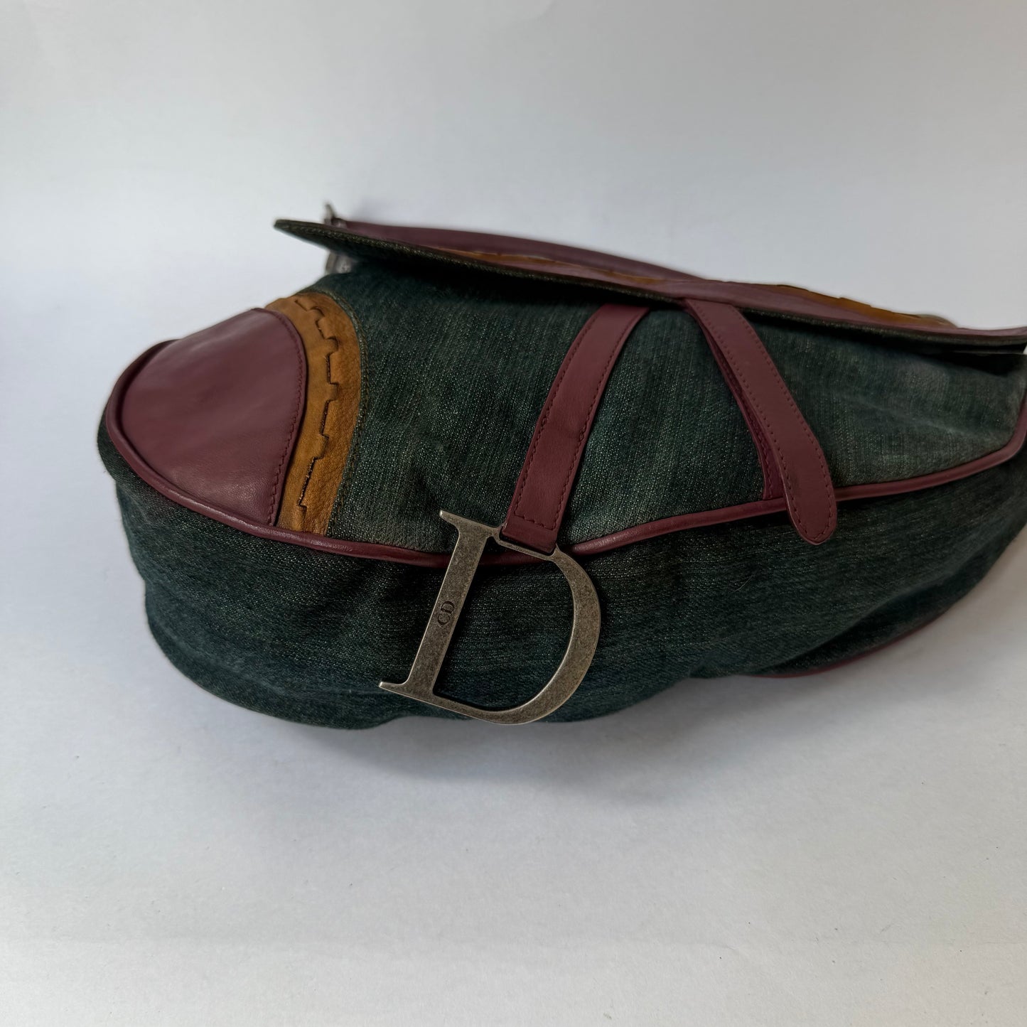 RARE Christian Dior Denim Gaucho Jumbo Saddle Bag