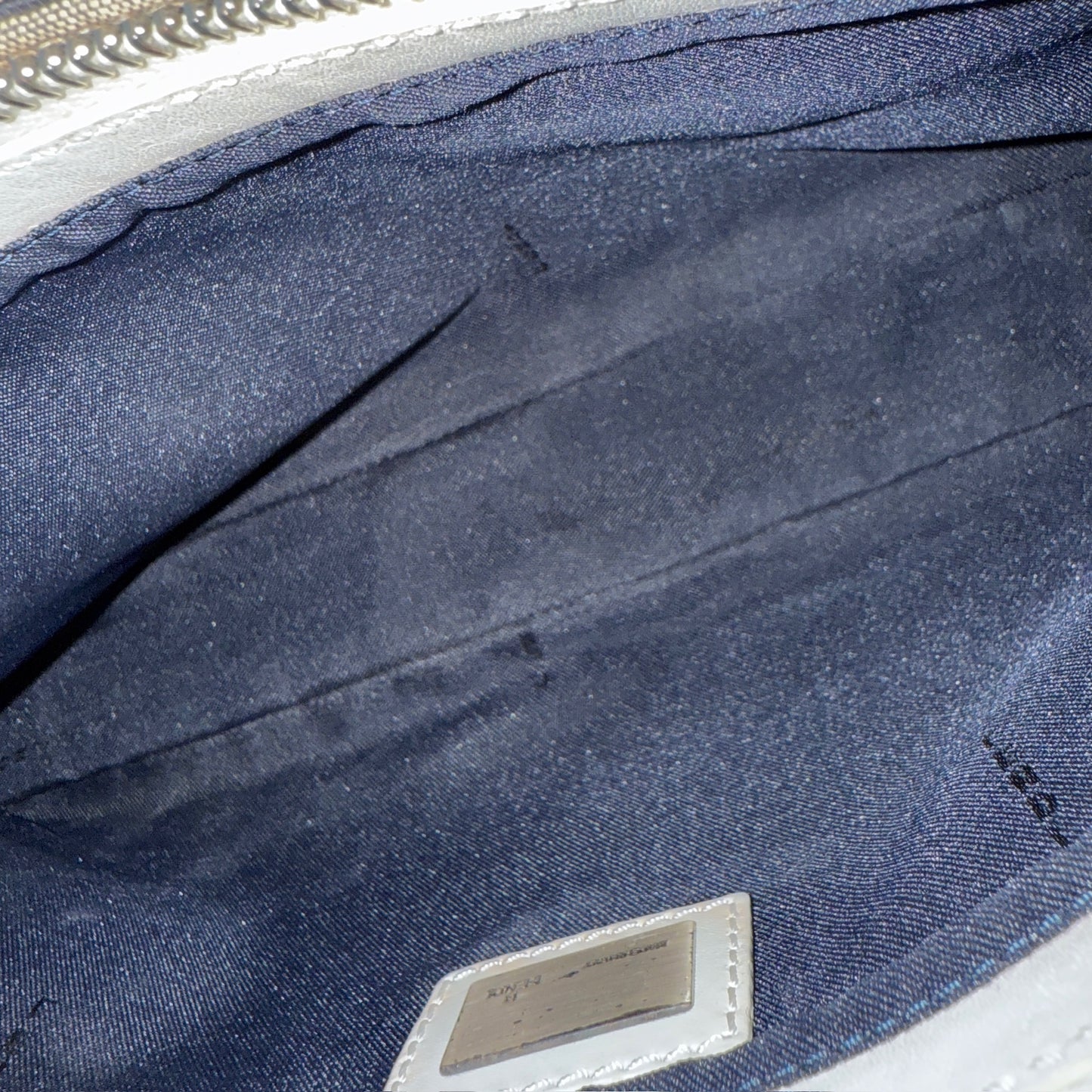 Fendi Navy Zucchino Canvas Pochette Shoulder Bag