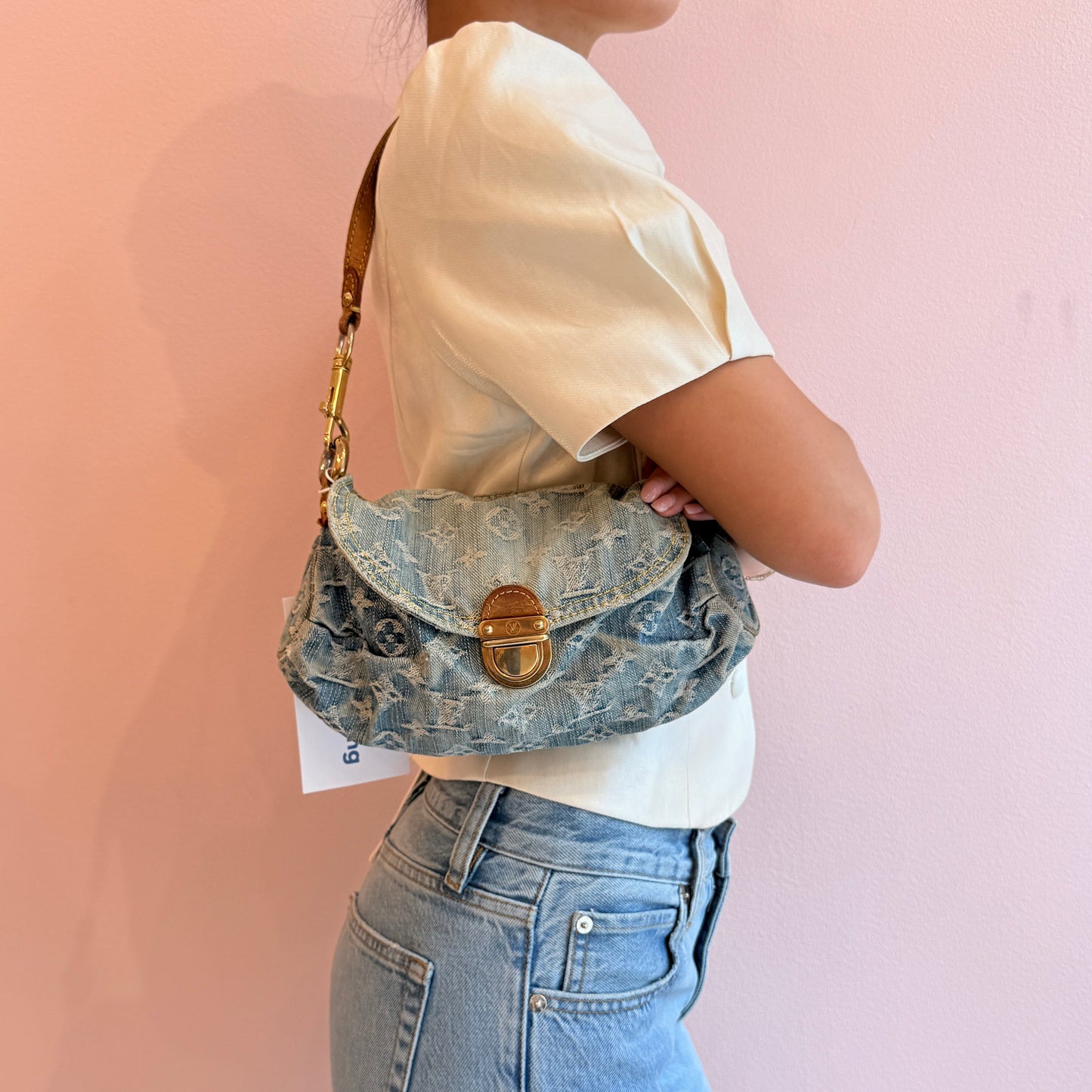 Louis Vuitton Denim Pleaty Shoulder Bag