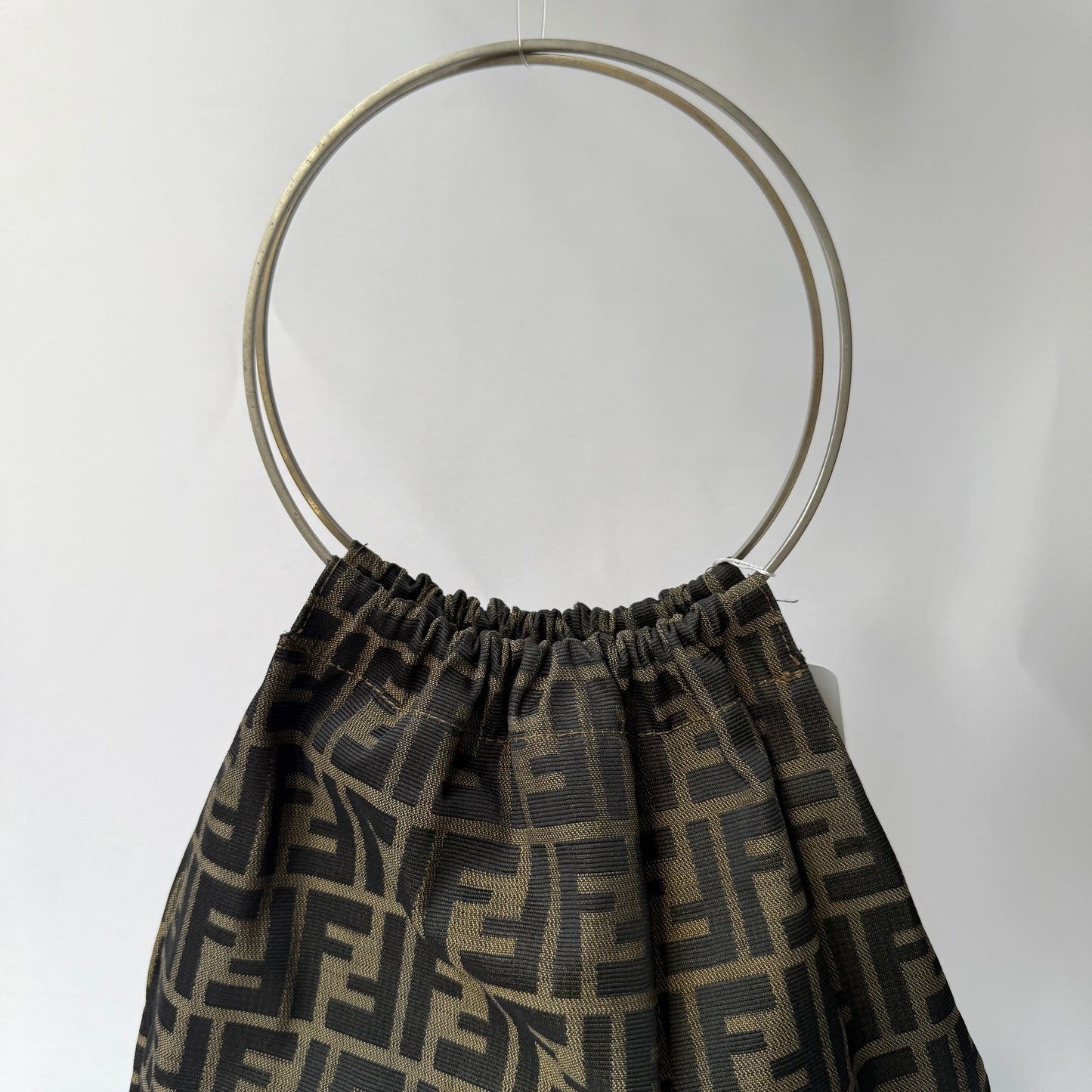 Fendi Brown Zucca Canvas Tote w/ Circle Handle