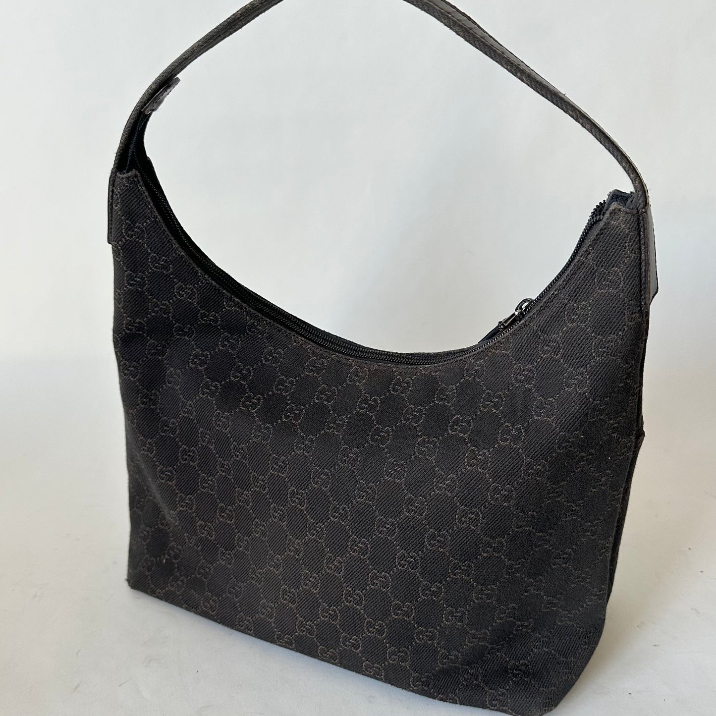 Gucci Brown Canvas Double Pocket Tote Bag