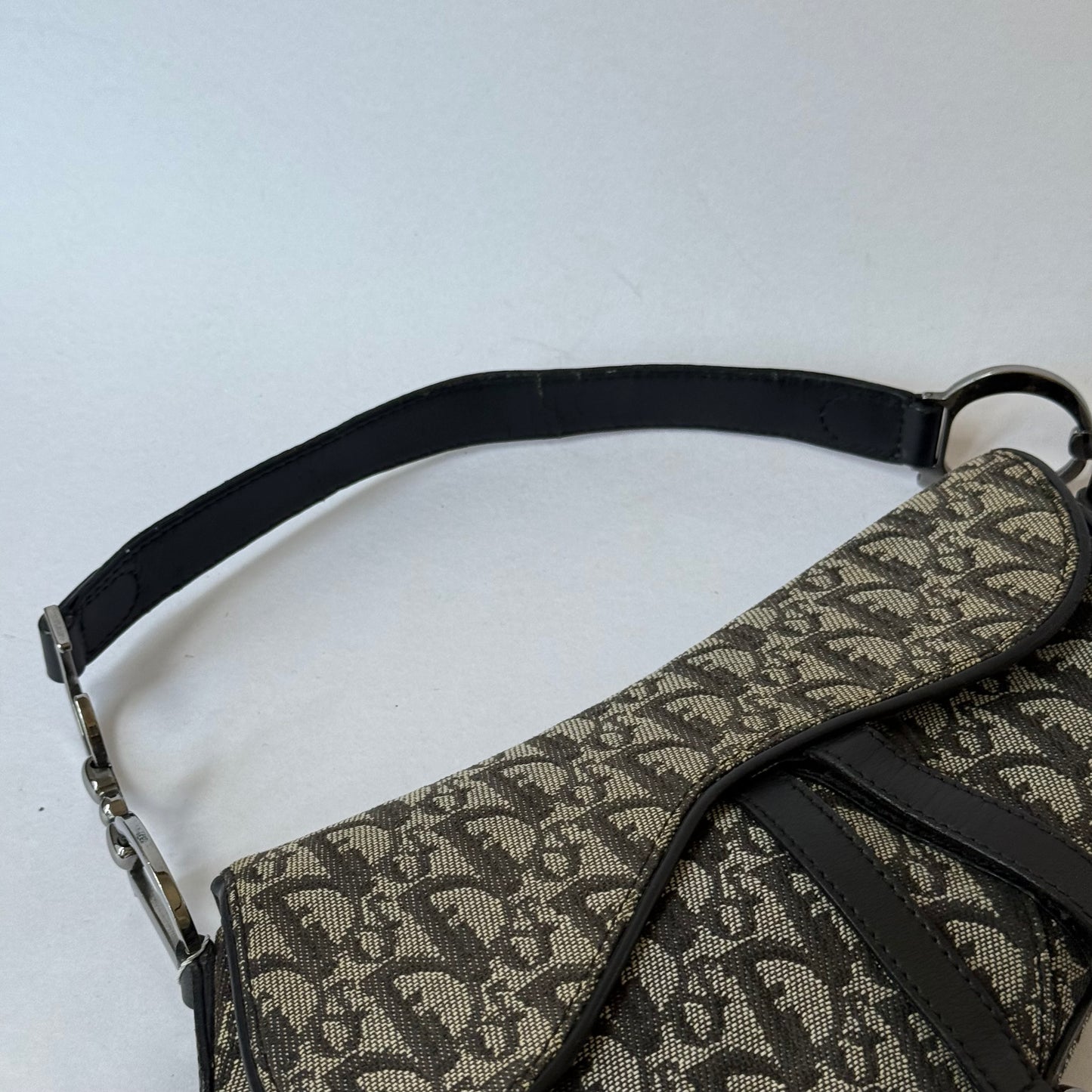 Christian Dior Black Trotter Monogram Saddle Bag