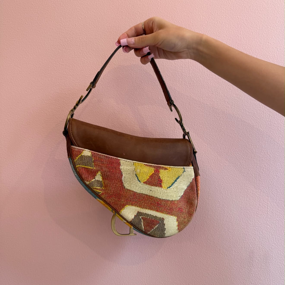 Christian Dior Impression Kilim Tapestry Saddle Bag