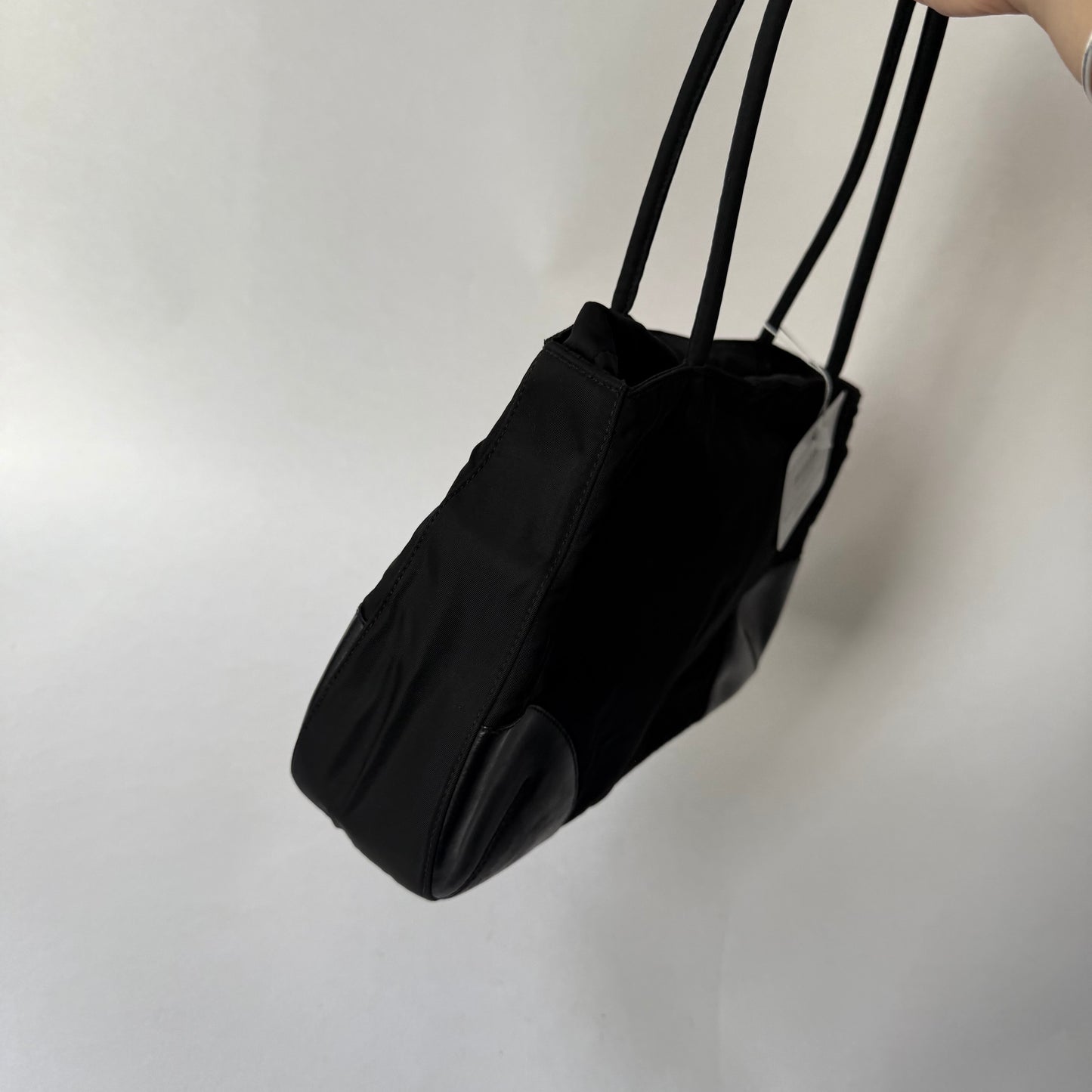 Prada Black Nylon & Leather Shoulder Bag