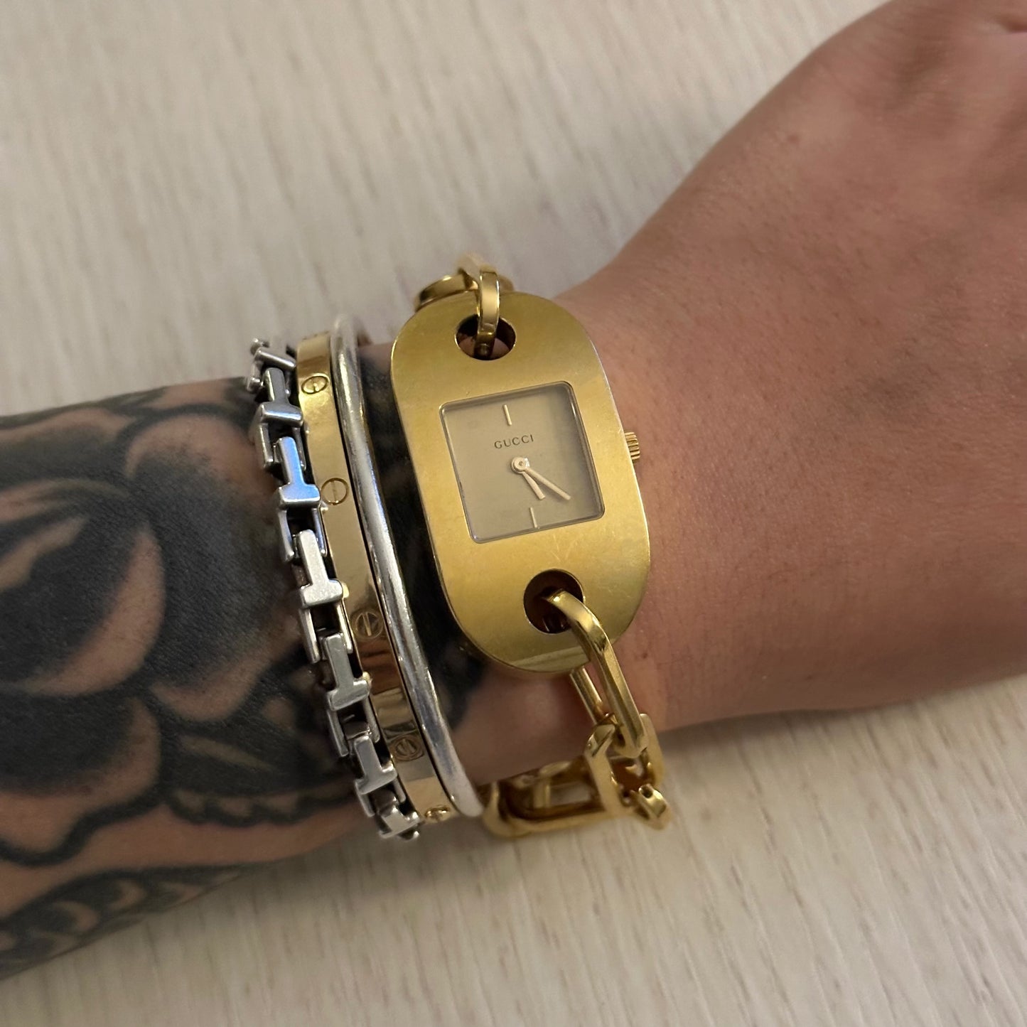 RARE Gucci Gold Chunky Chain Link Watch