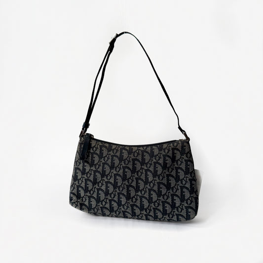 Christian Dior Navy Trotter Monogram Pochette Bag