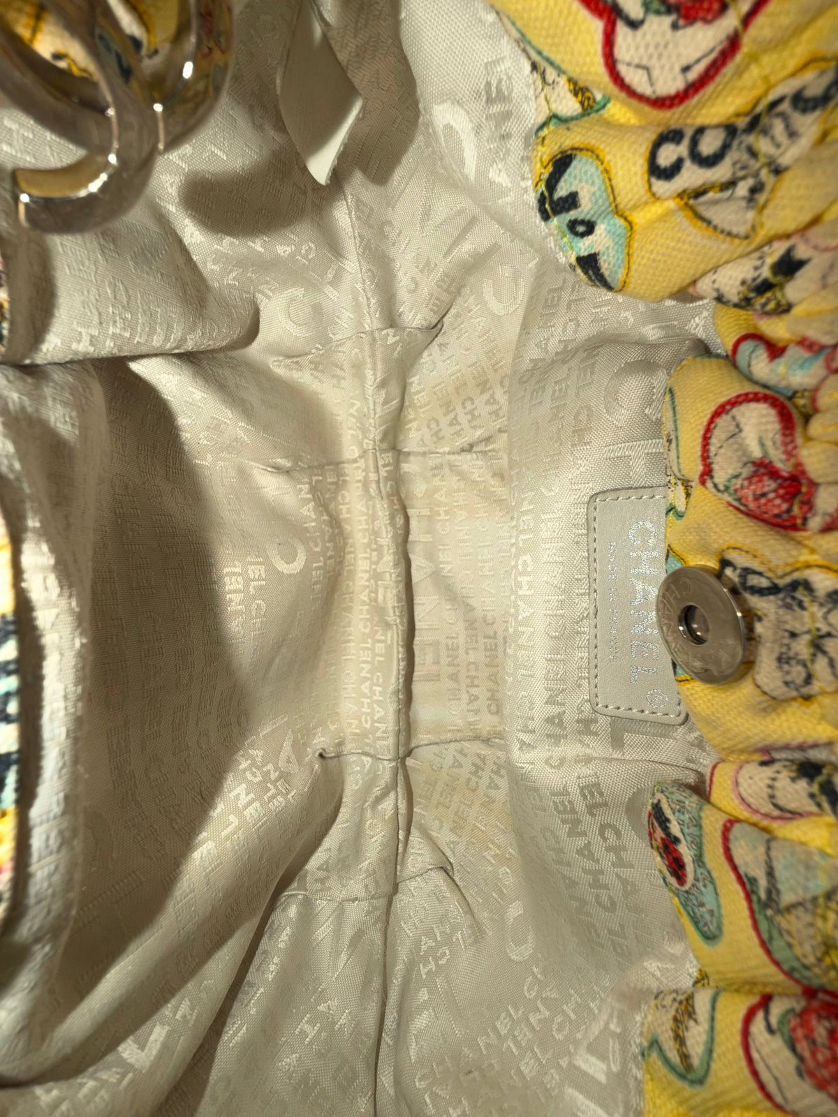Chanel Yellow Valentines Collection Boat Canvas Pochette