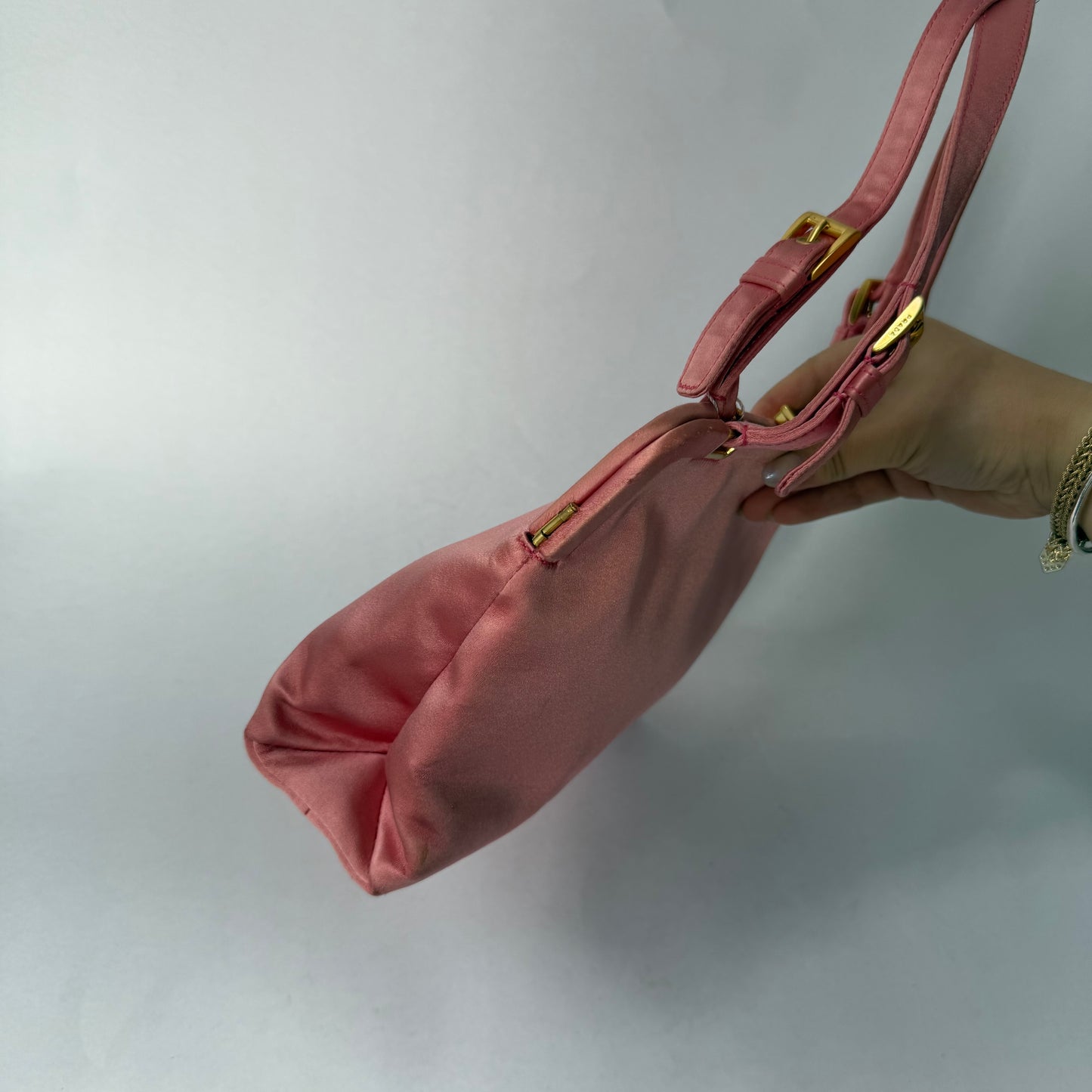 Prada Pink Satin Shoulder Bag