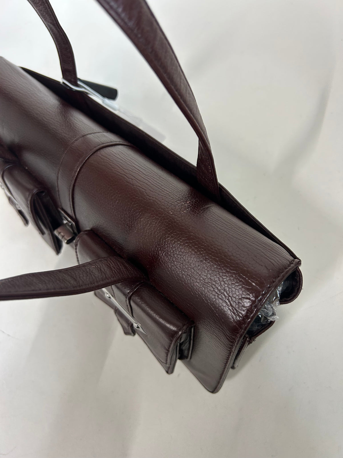 Chanel Burgundy Top Handle Double Pocket Tote Bag
