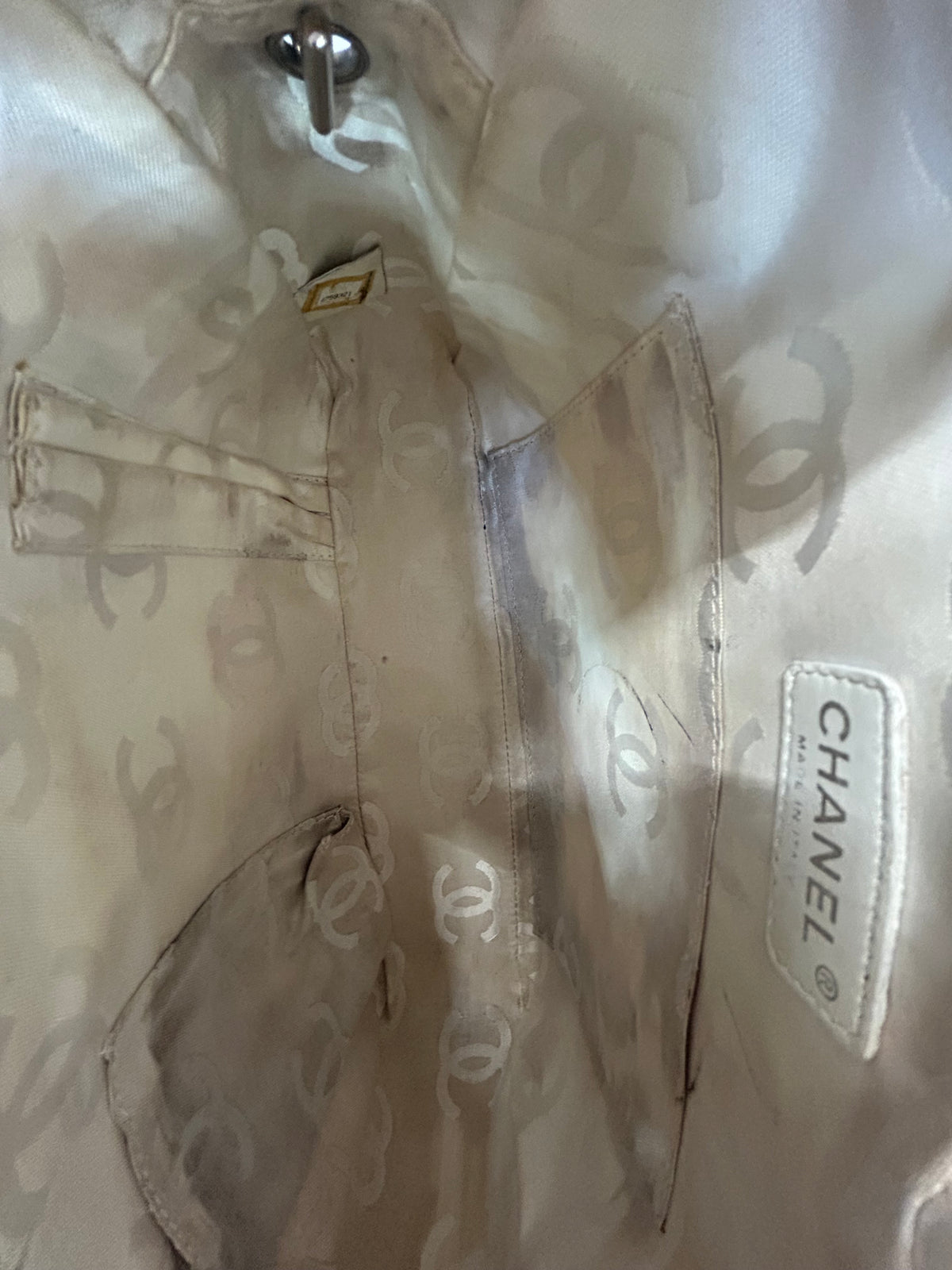Chanel White Cambon Snakeskin Crossbody Bag