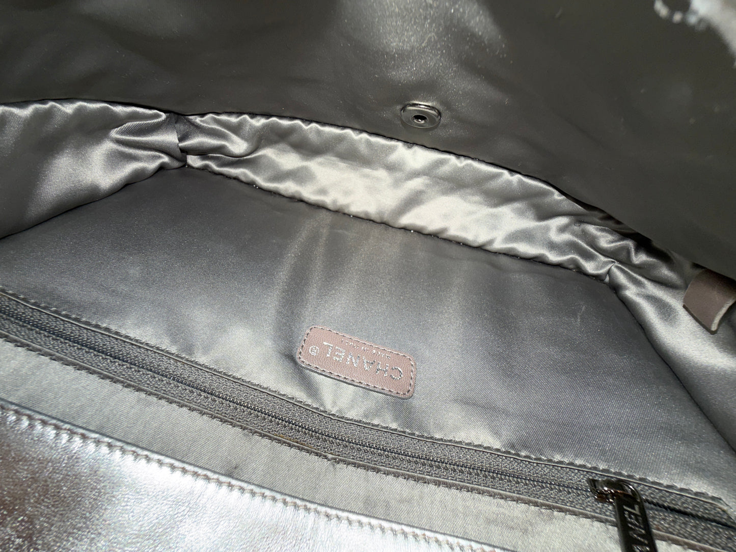 Chanel PVC & Lambskin Silver Ice Cube Flap Bag