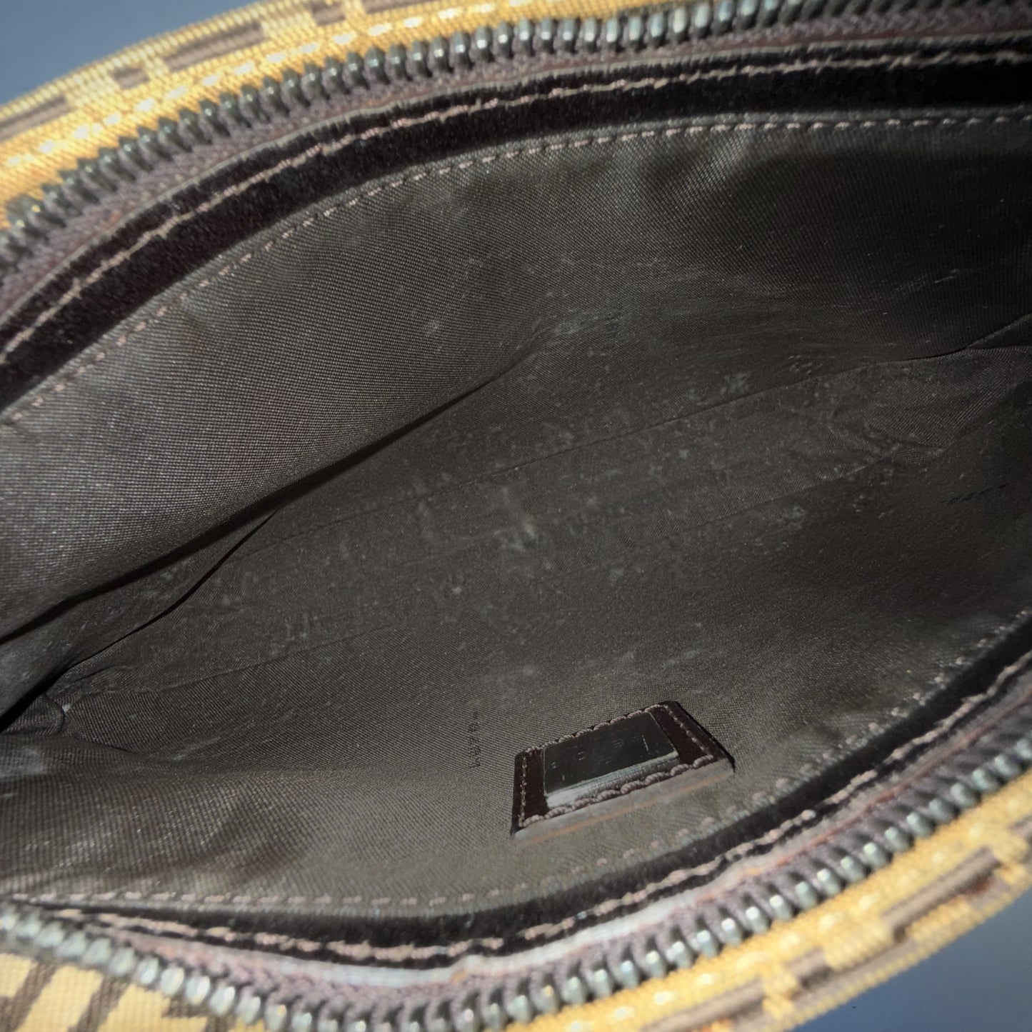 Fendi Brown Zucchino Canvas Pochette