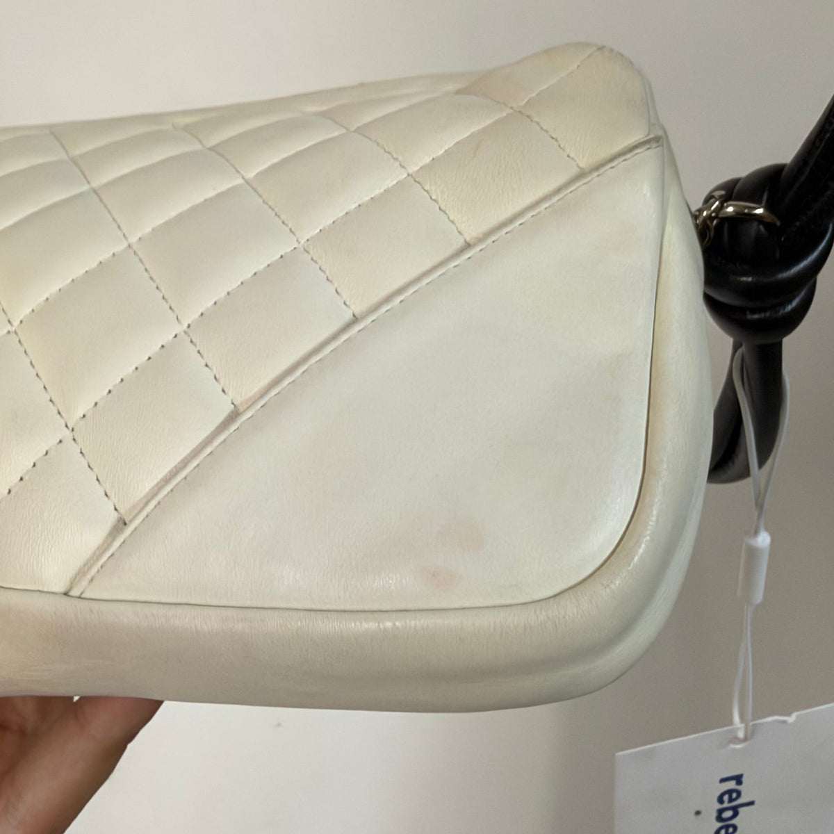 Chanel White Cambon Python Pochette