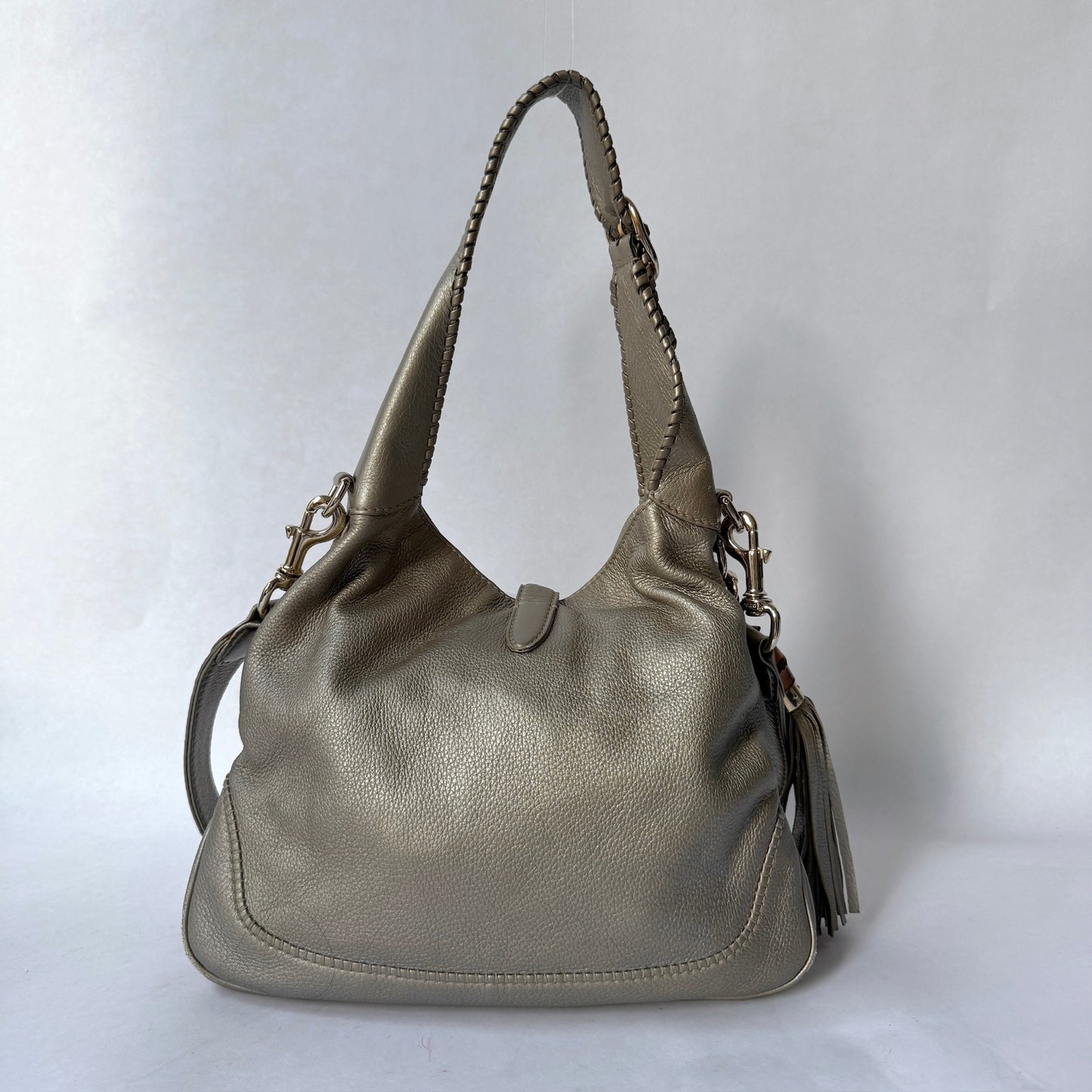 Gucci Gold Metallic Leather Slouchy Jackie Shoulder Bag