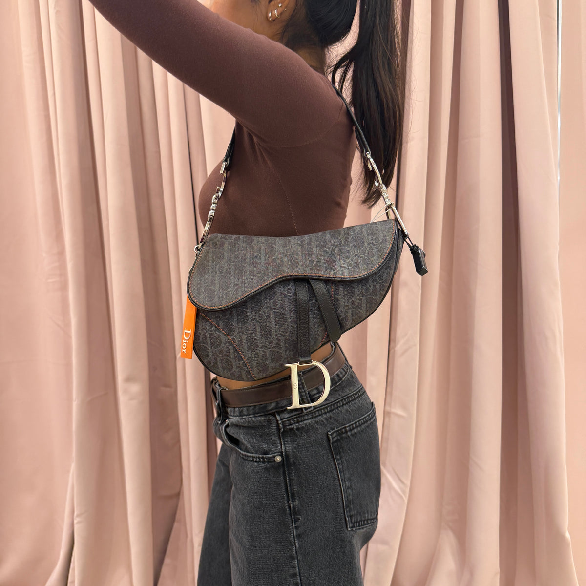 Christian Dior Denim Monogram Flight Saddle