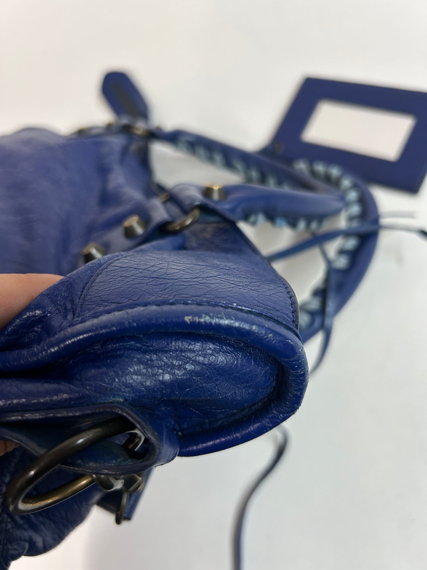 Balenciaga Navy Blue Leather City bag