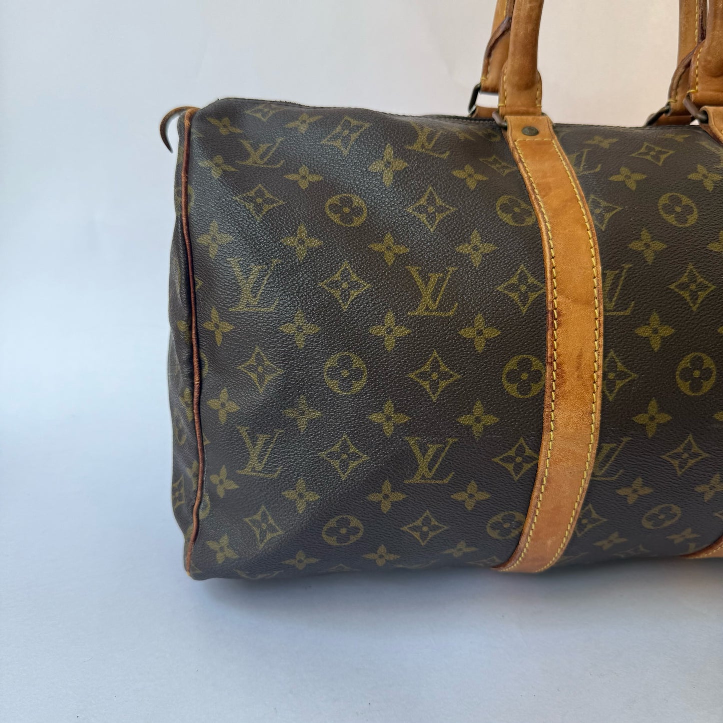 Louis Vuitton Brown Monogram Keepall 45 Duffle Bag