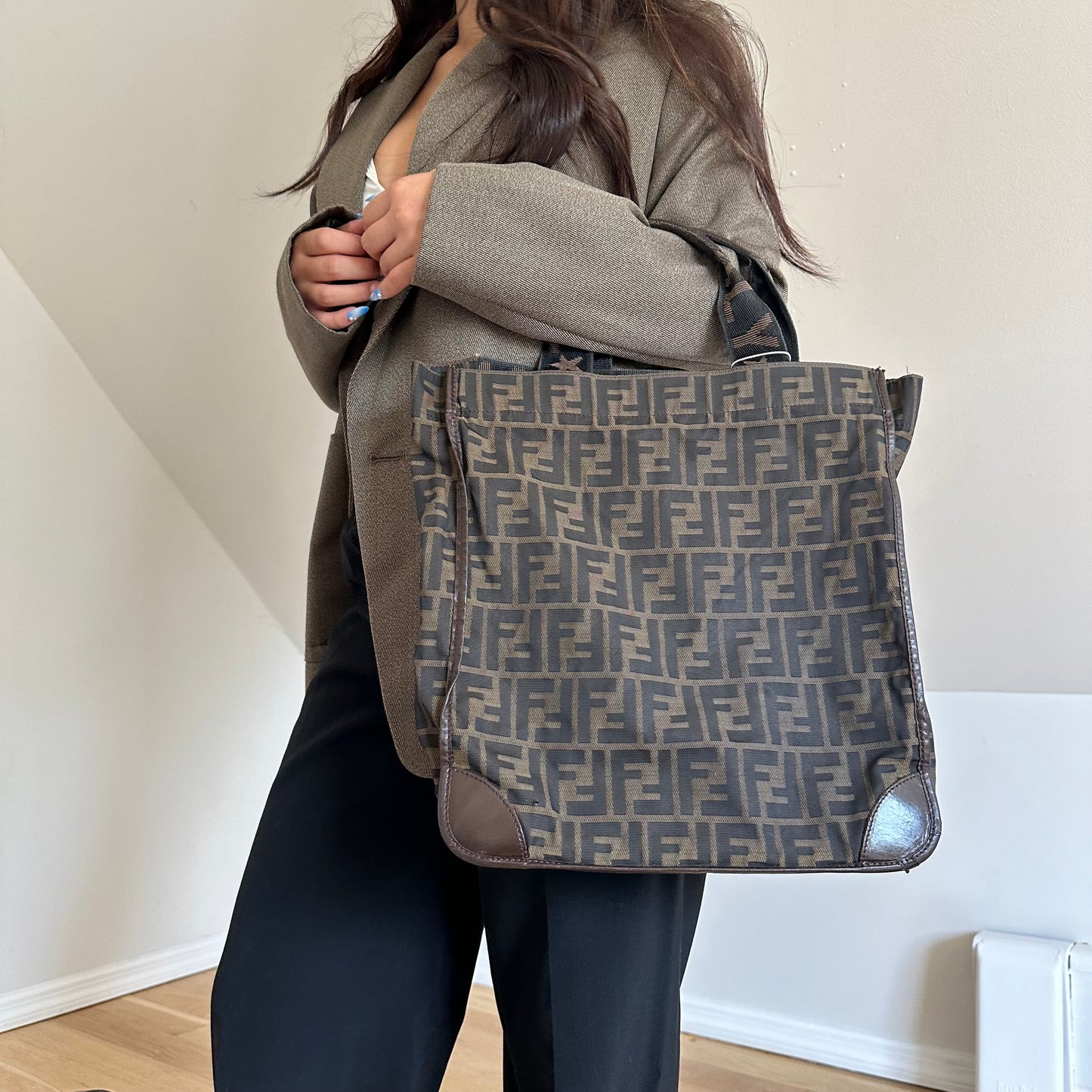 Fendi Zucca Monogram Foldable Tote Bag