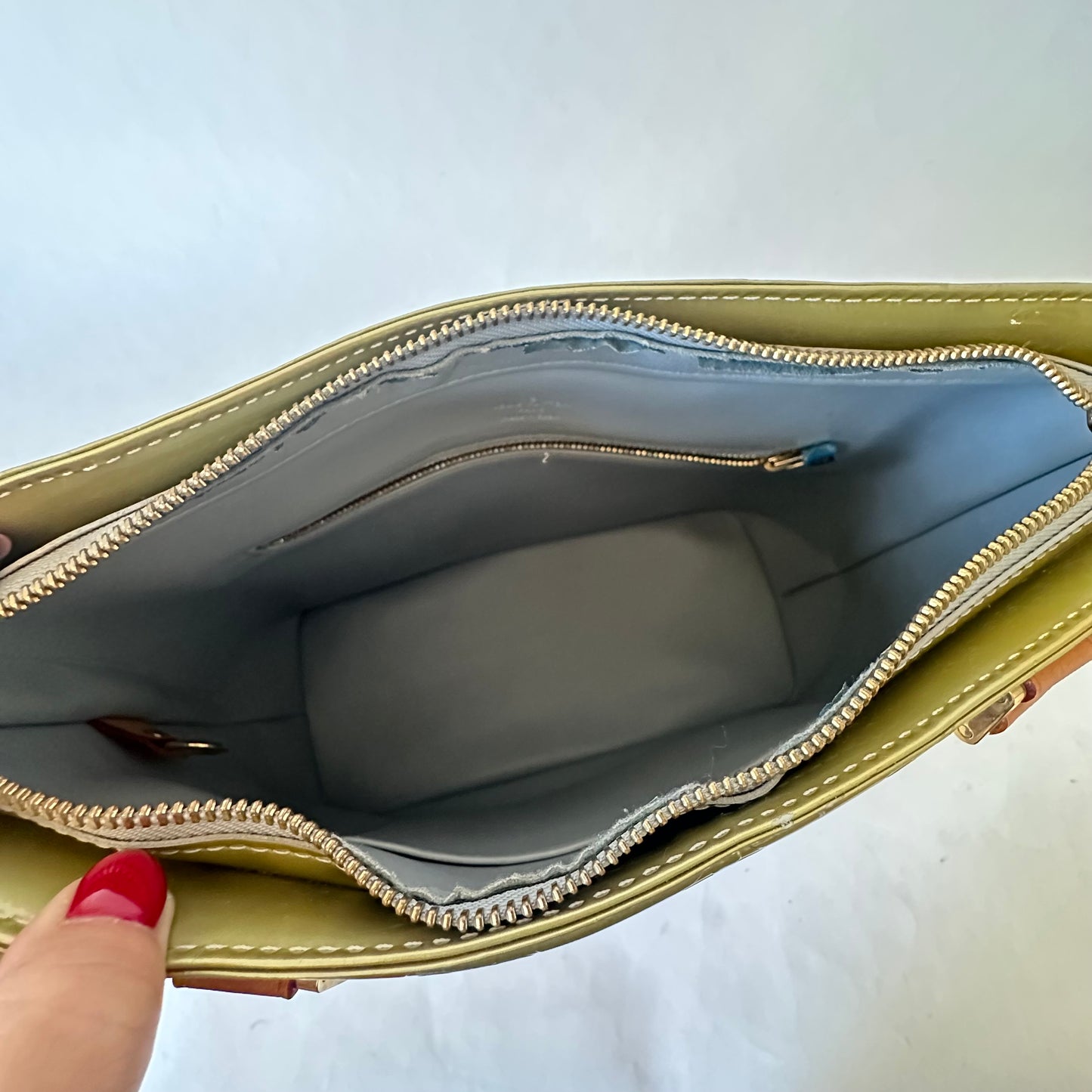 Louis Vuitton Green Vernis Houston Shoulder Bag