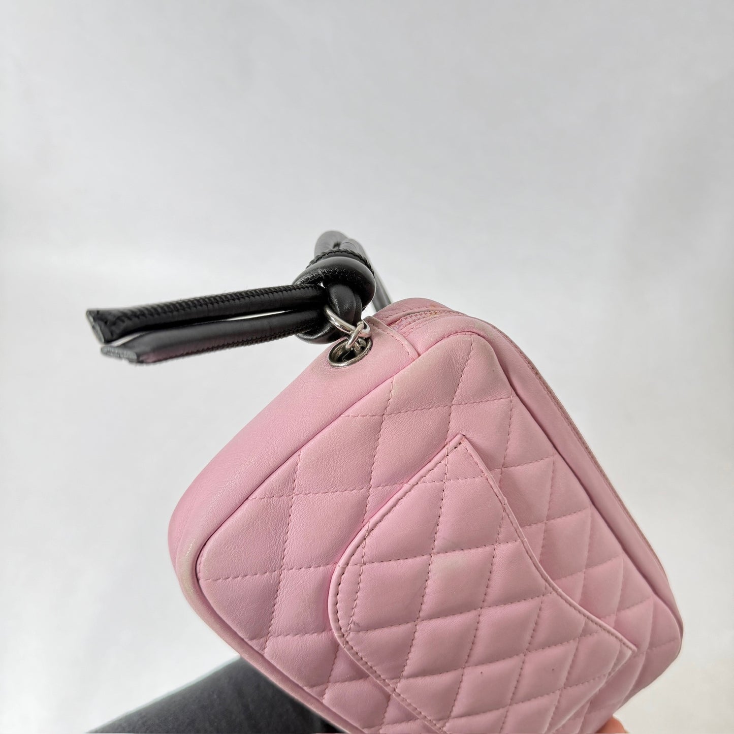 Chanel Pink Lambskin Quilted Cambon Pochette