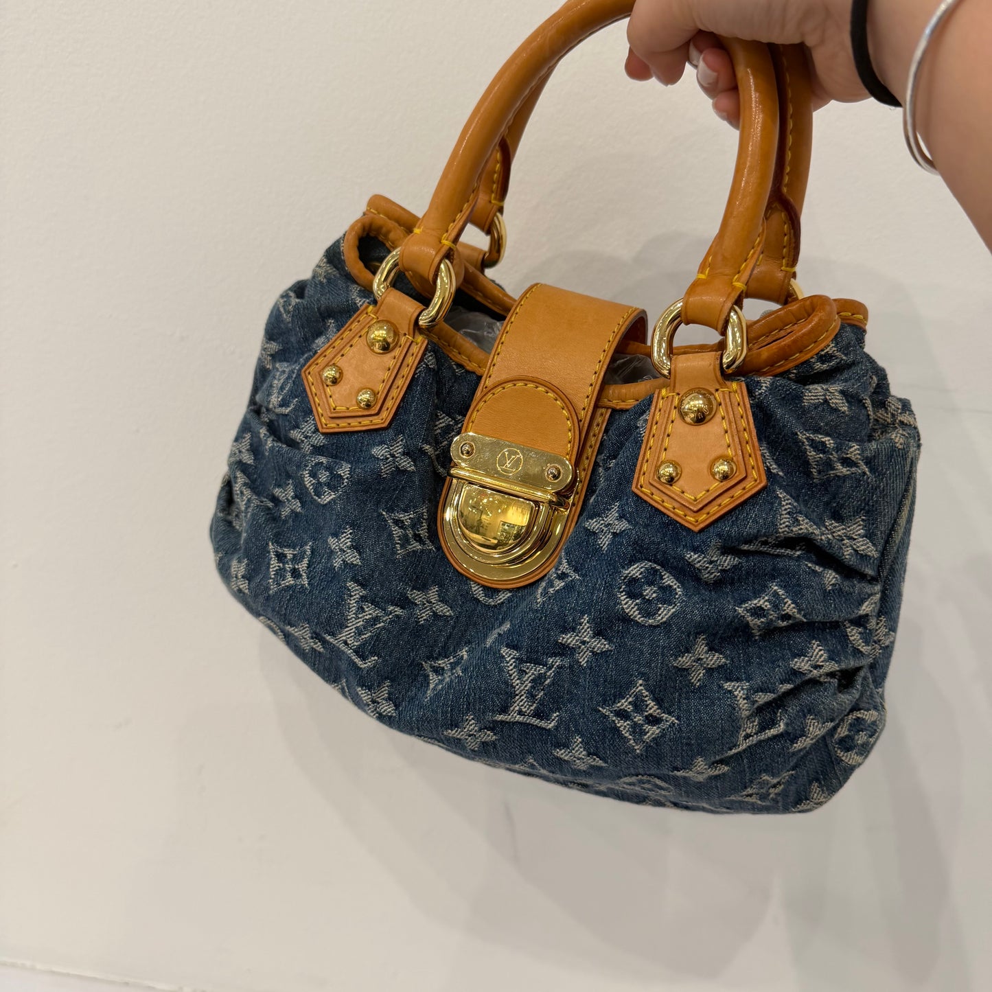 Louis Vuitton Denim Monogram Pleaty Handbag