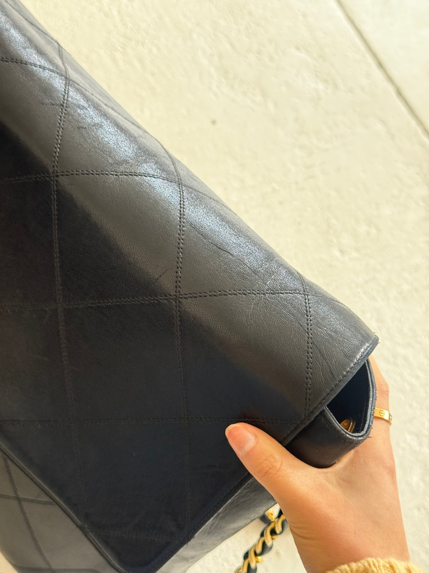Chanel Black Lambskin Jumbo Hardware Turnlock Flap Bag