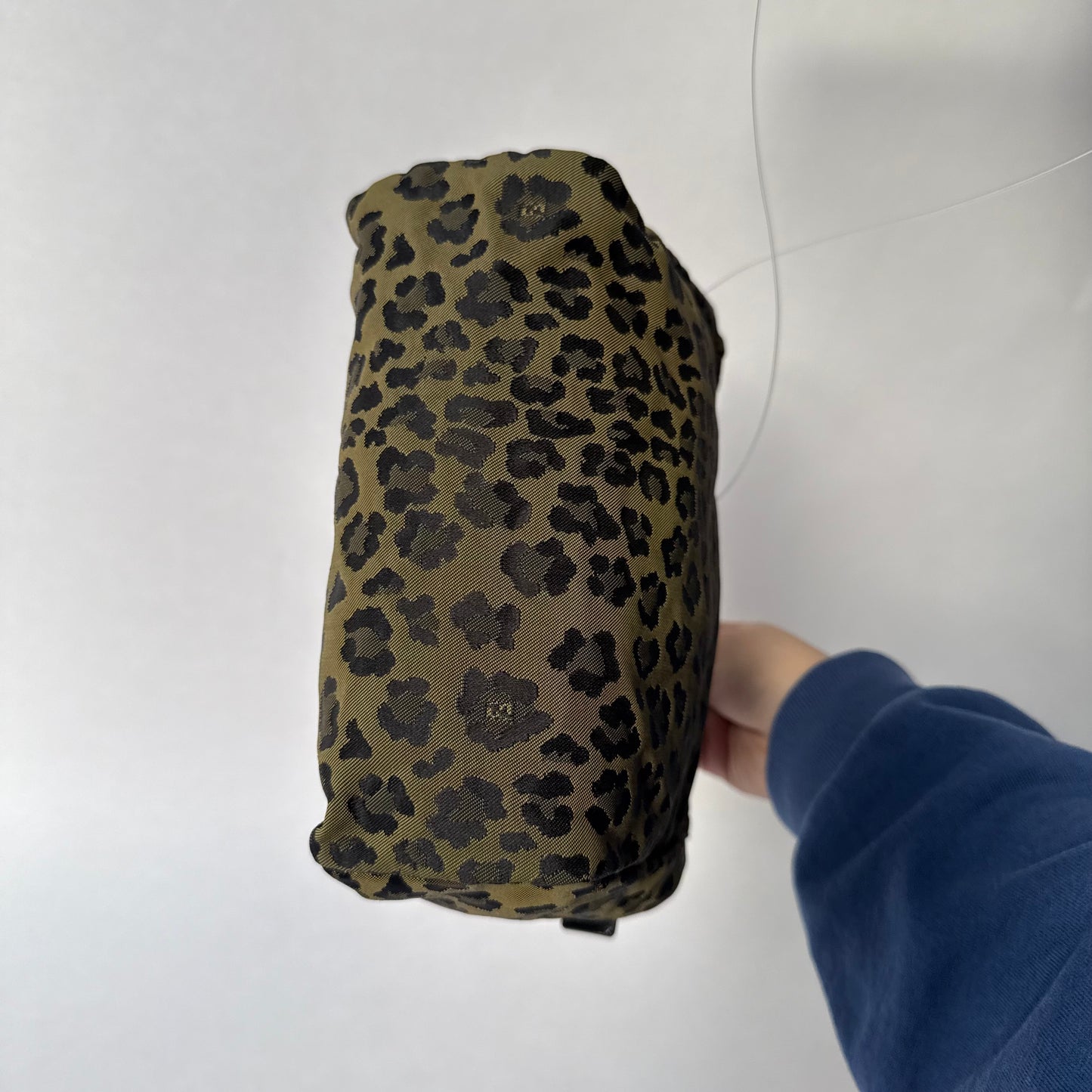 Fendi Brown Leopard Canvas Top Handle Tote